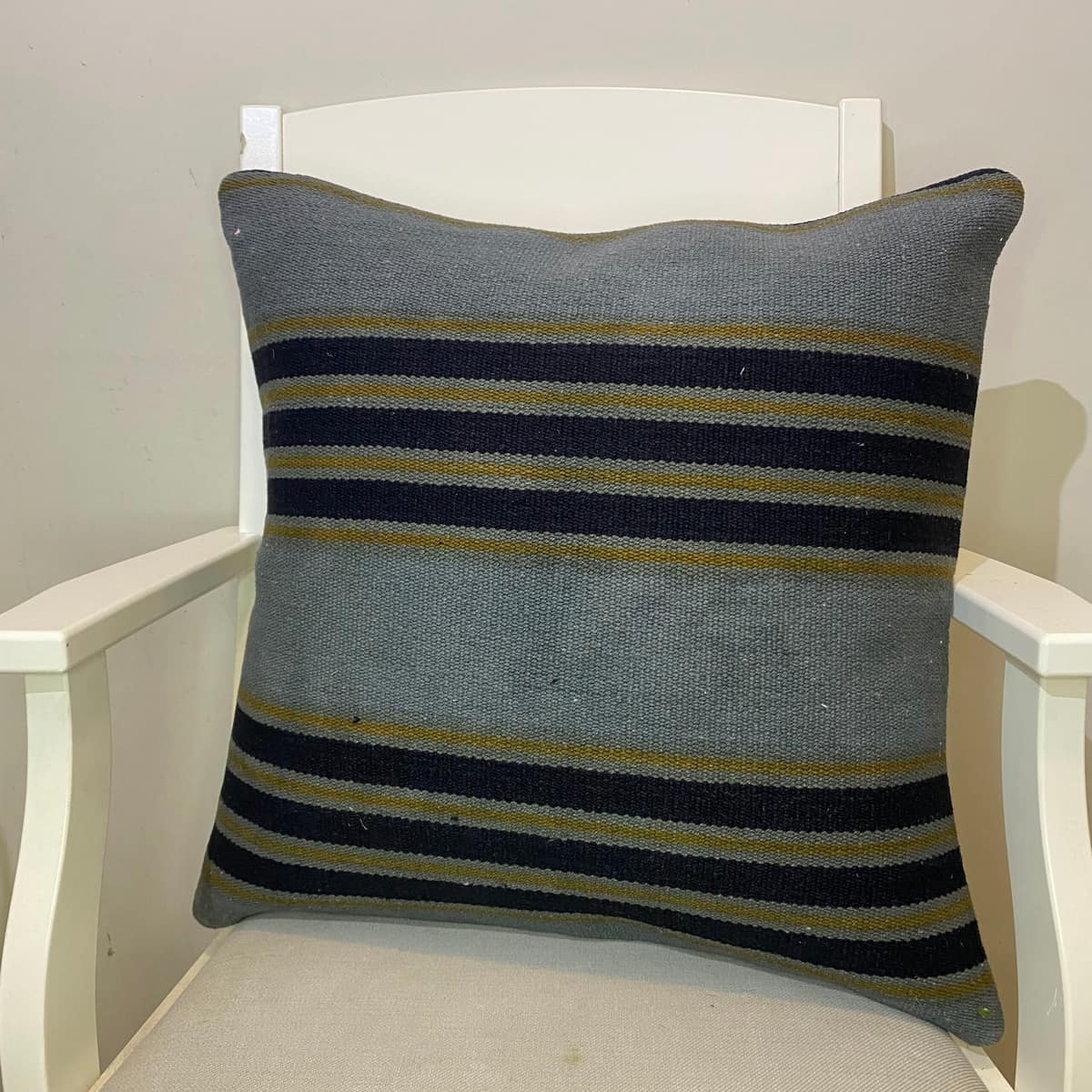 Hand-Woven Pillowcase, vintage rug, Kilim, hand-knotted wool, size 50 × 50 cm, from Oushak