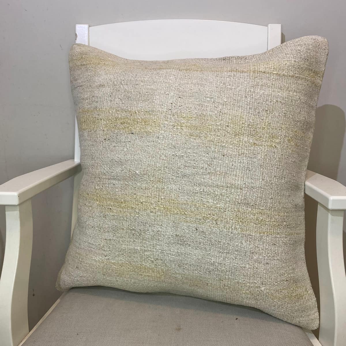 Handwoven Pillowcase, vintage rug, Kilim, hand-knotted cotton, size 50 × 50 cm, from Manisa