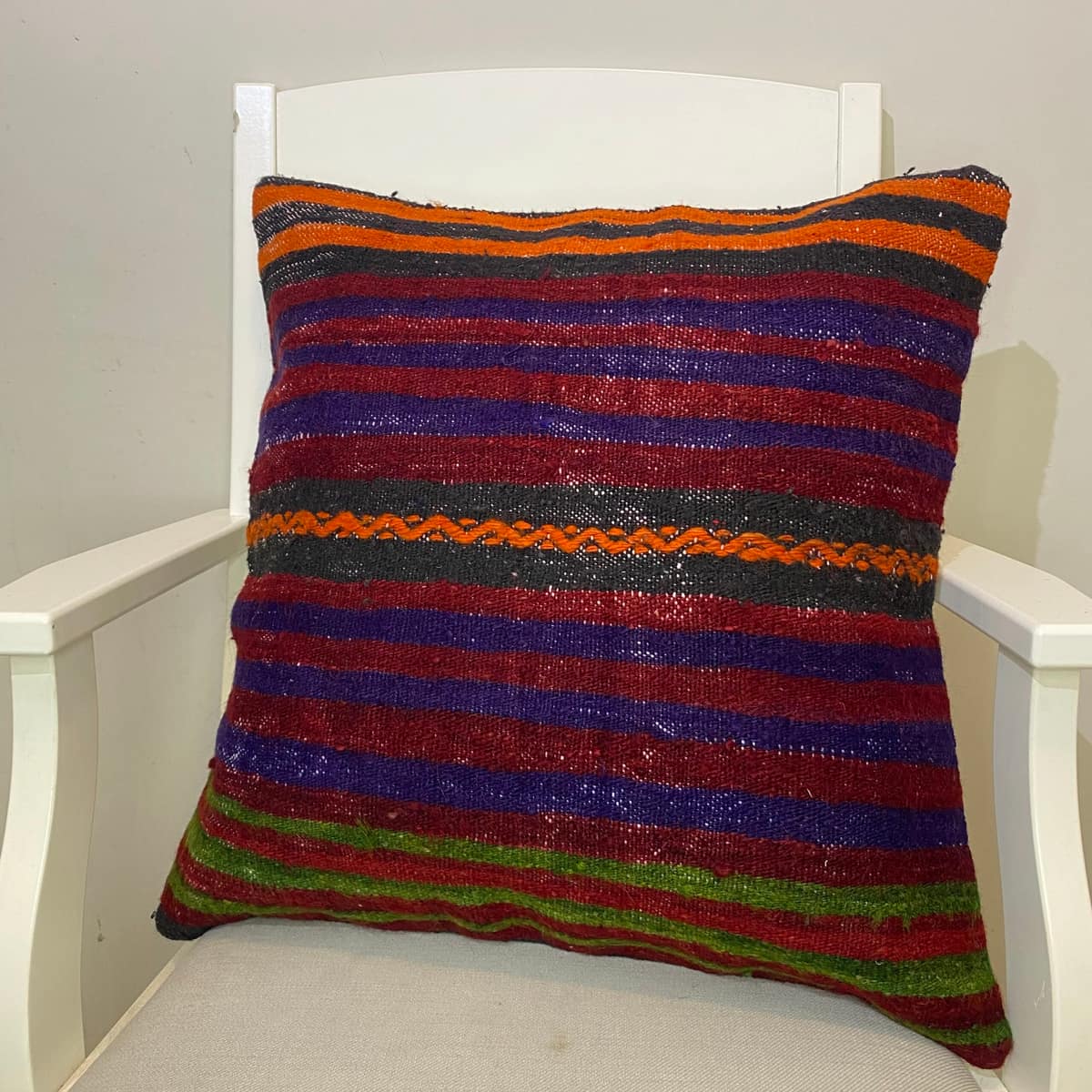 Handwoven Pillowcase, vintage rug, Kilim, hand-knotted silk, size 50 × 50 cm, from Gaziantep