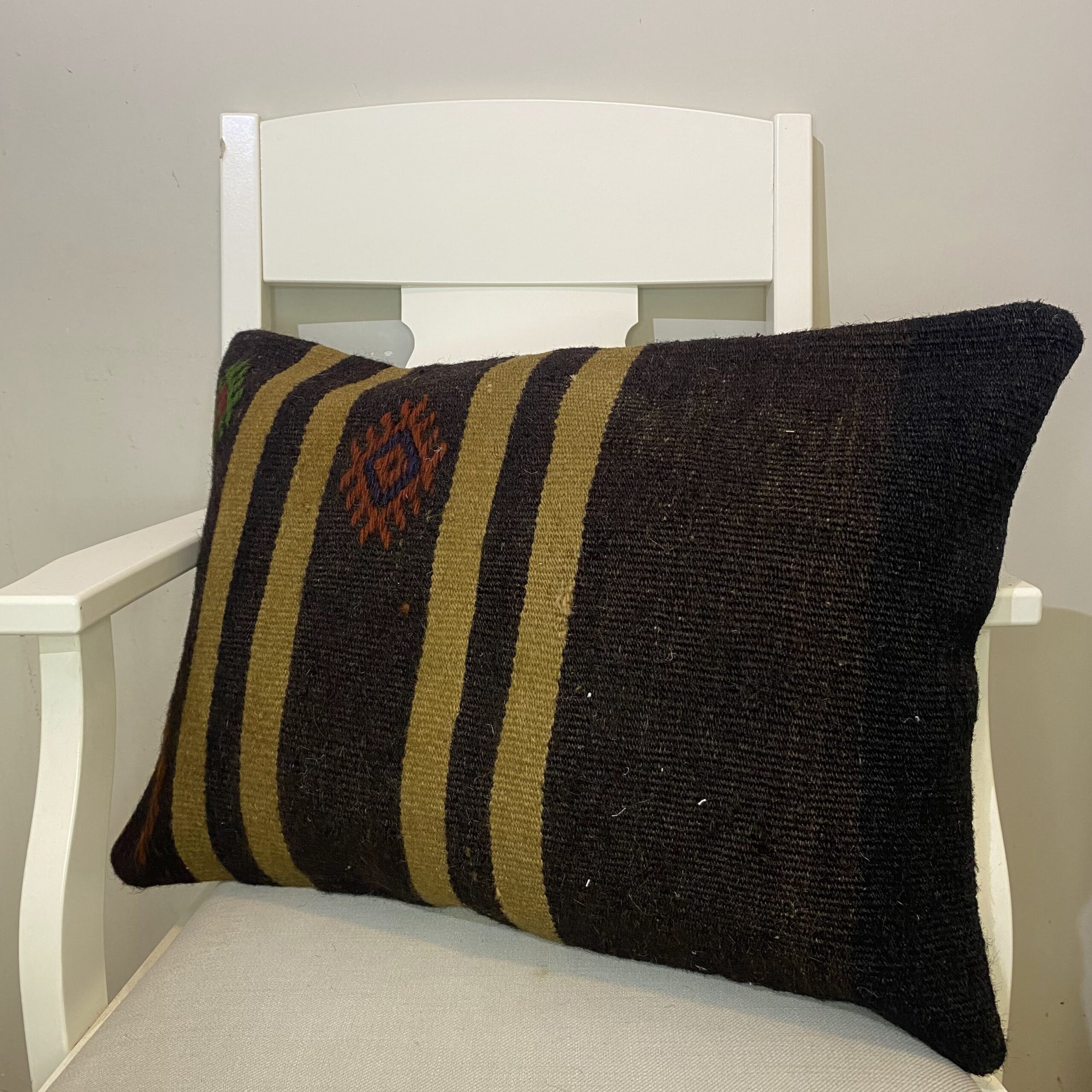Hand-Woven Pillowcase, vintage rug, Kilim, hand-knotted cotton, size 40 × 60 cm, from Kayseri