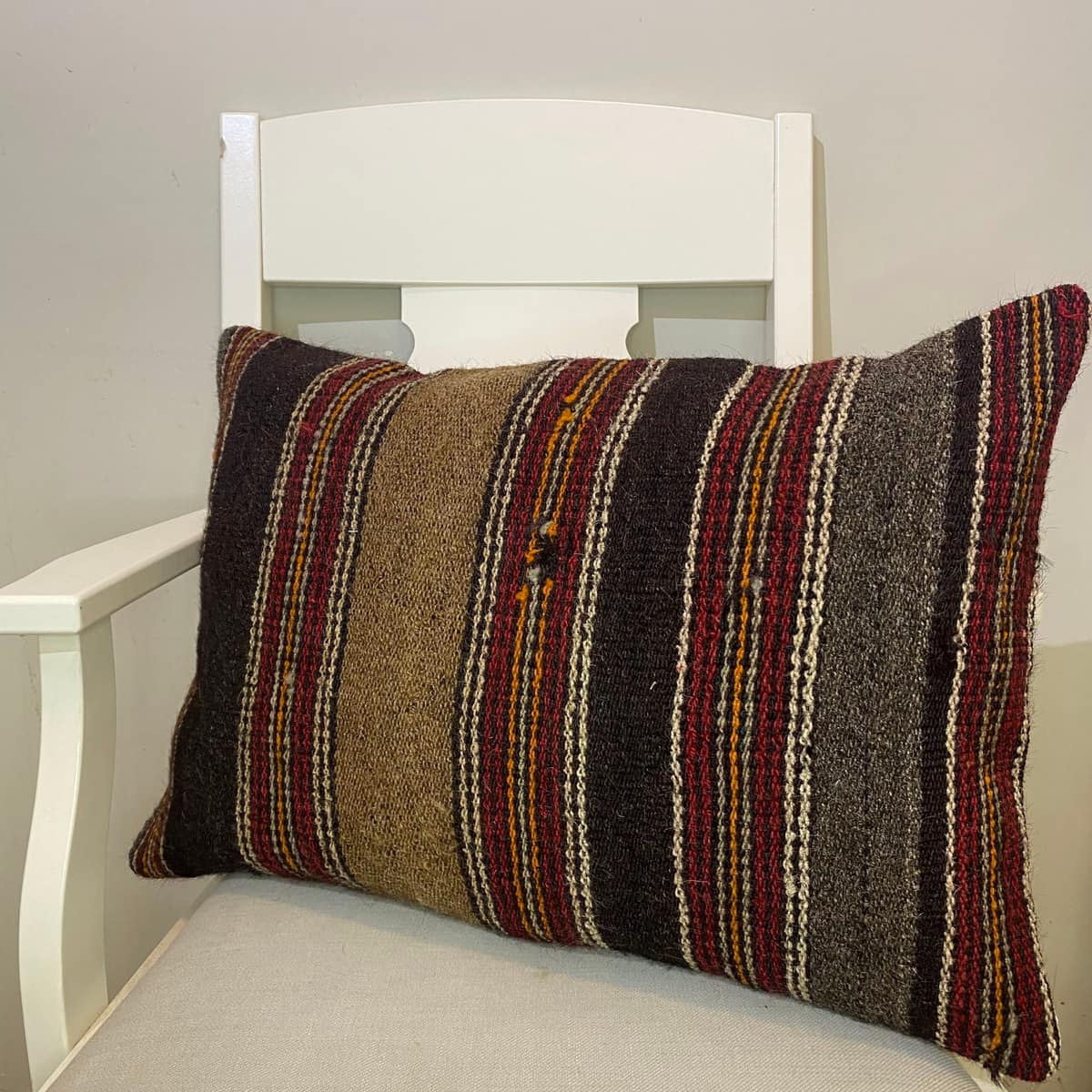 Handwoven Pillowcase, vintage rug, Kilim, hand-knotted cotton, size 40 × 60 cm, from Isparta