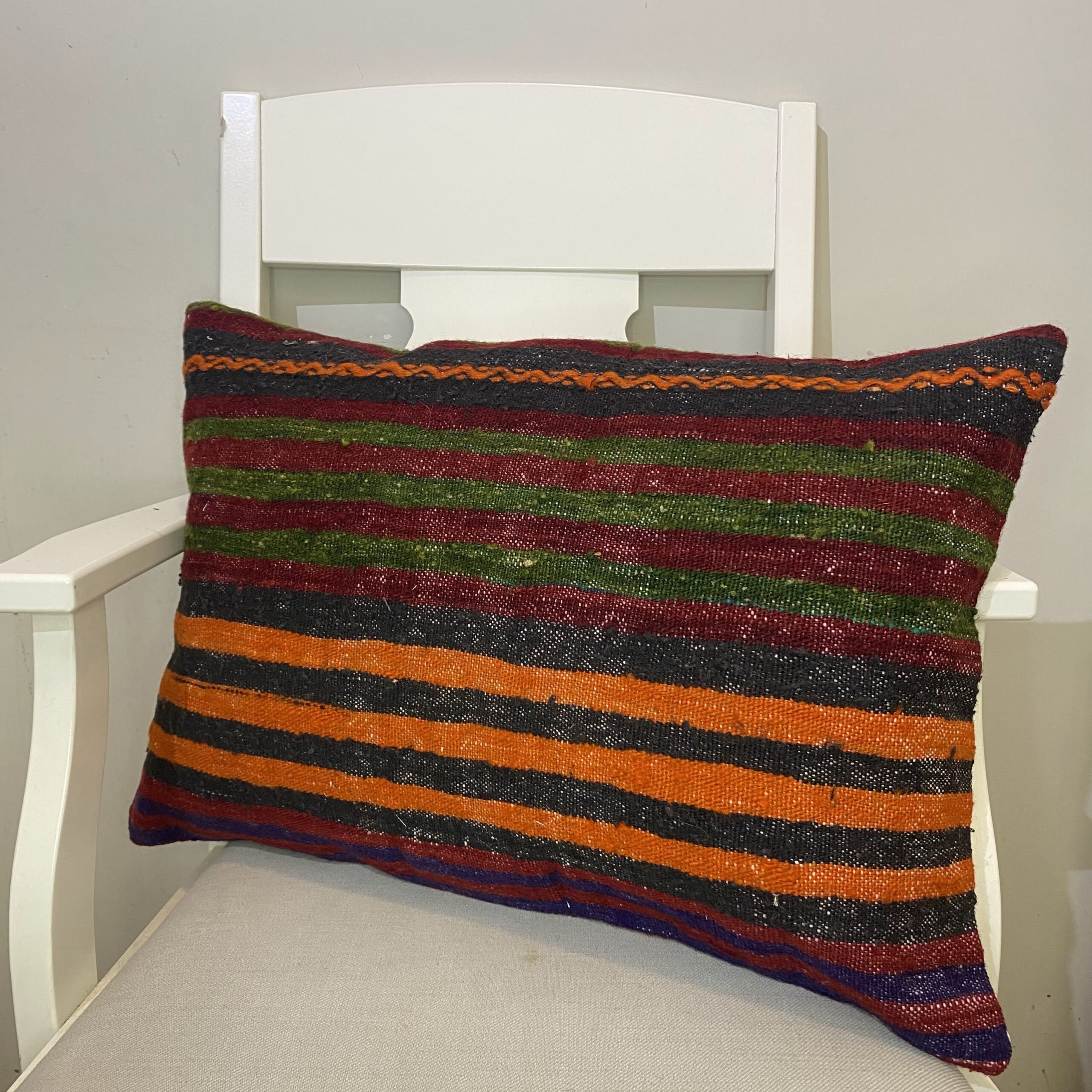Hand-Woven Pillowcase, vintage rug, Kilim, hand-knotted wool, cotton & silk, size 40 × 60 cm, from Kayseri