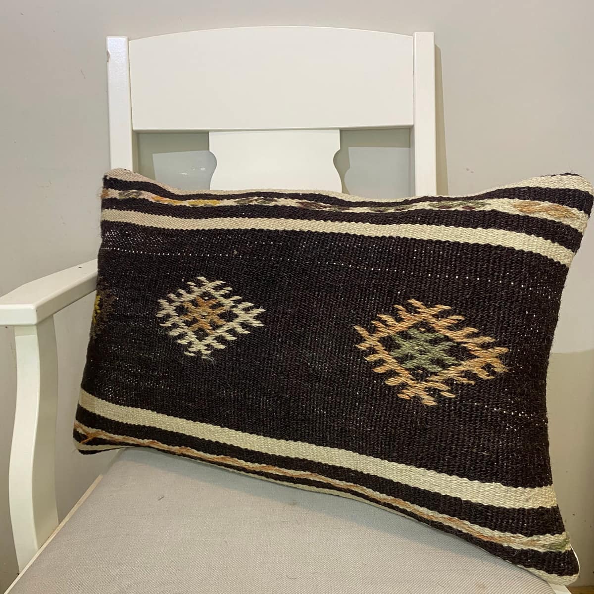 Hand-Woven Pillowcase, vintage rug, Kilim, hand-knotted wool & silk, size 40 × 60 cm, from Gördes