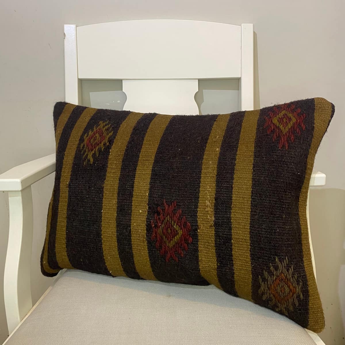 Hand-Woven Pillowcase, vintage rug, Kilim, hand-knotted wool, size 40 × 60 cm, from Konya