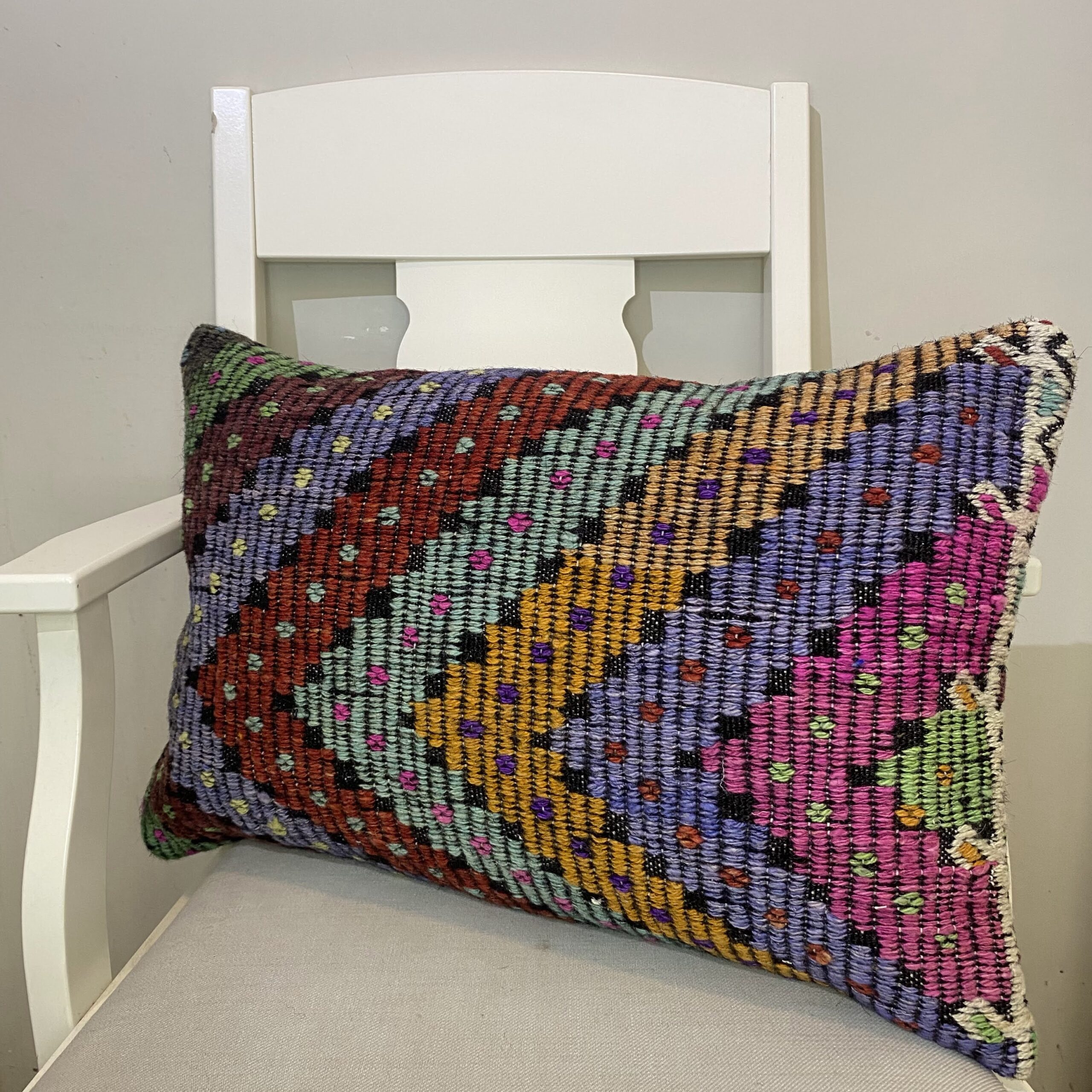 Hand-Woven Pillowcase, vintage rug, Kilim, hand-knotted wool, size 40 × 60 cm, from Kayseri