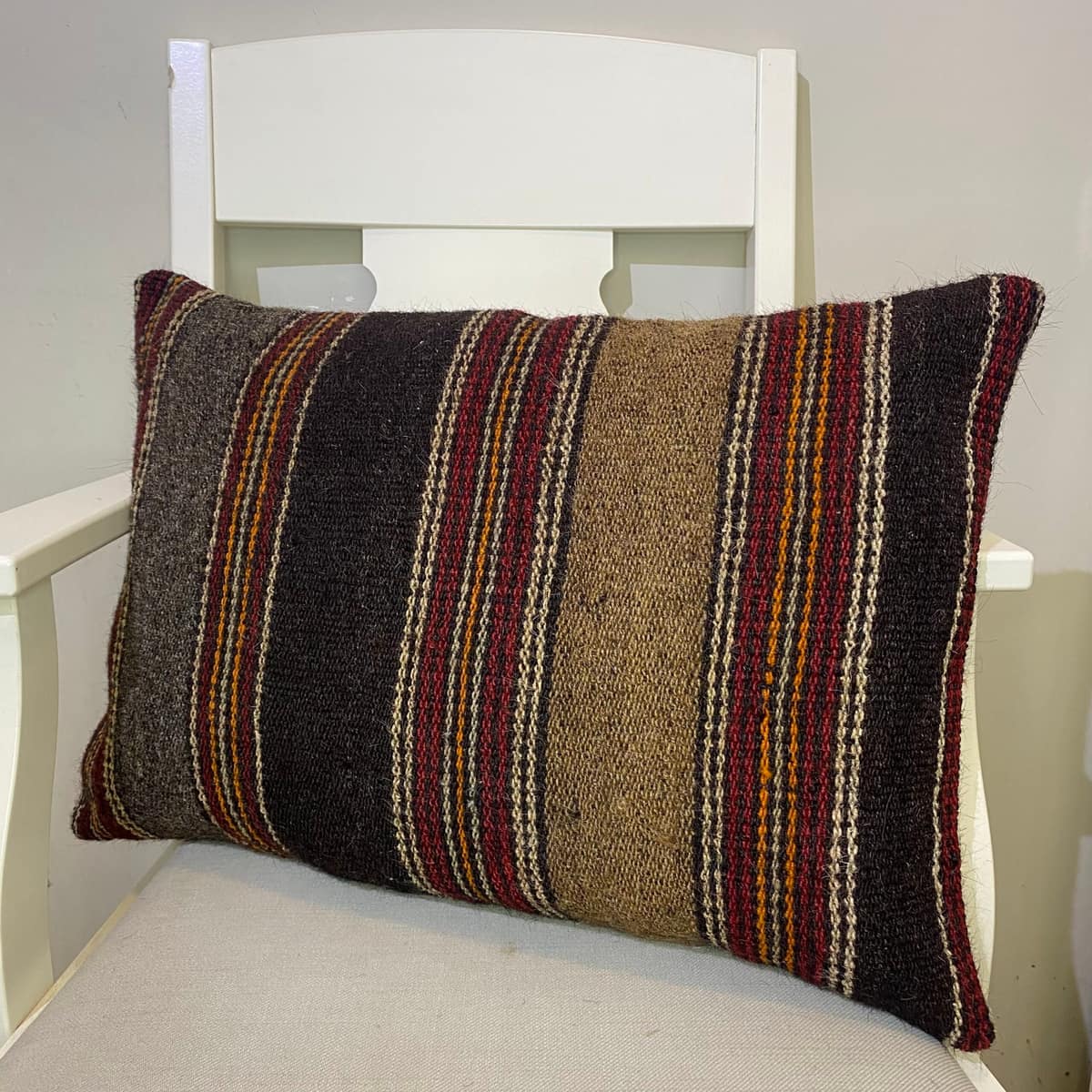 Hand-Woven Pillowcase, vintage rug, Kilim, hand-knotted wool & cotton, size 40 × 60 cm, from Isparta