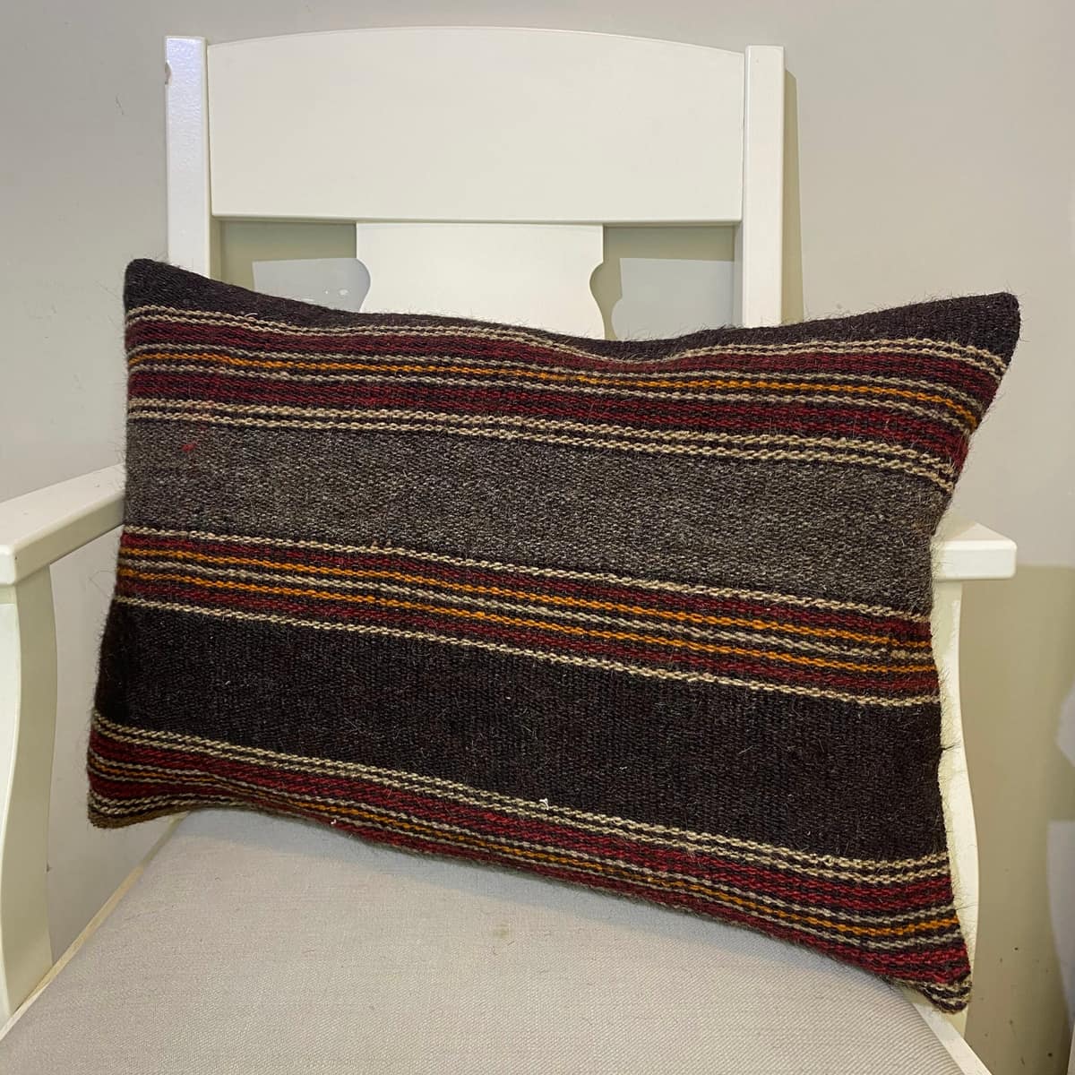 Handwoven Pillowcase, vintage rug, Kilim, hand-knotted cotton, size 40 × 60 cm, from Milas