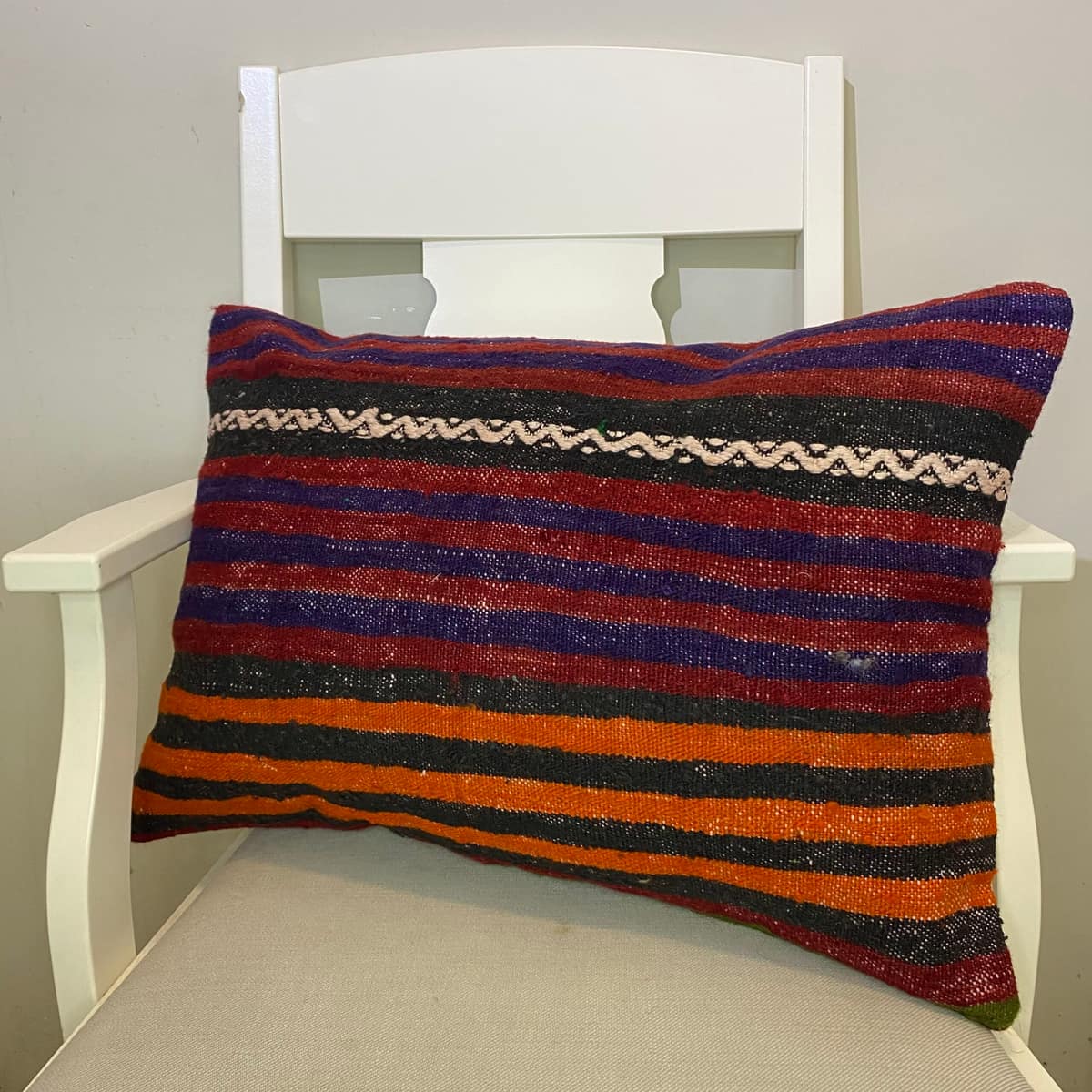 Handwoven Pillowcase, vintage rug, Kilim, hand-knotted wool, size 40 × 60 cm, from Manisa