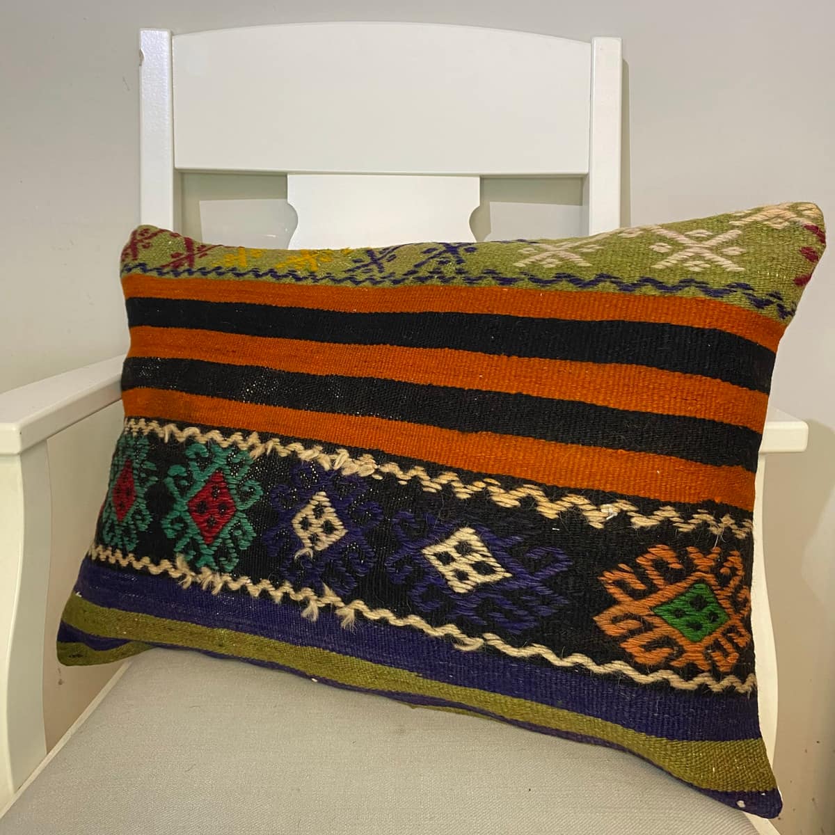 Hand-Woven Pillowcase, vintage rug, Kilim, hand-knotted wool, size 40 × 60 cm, from Van