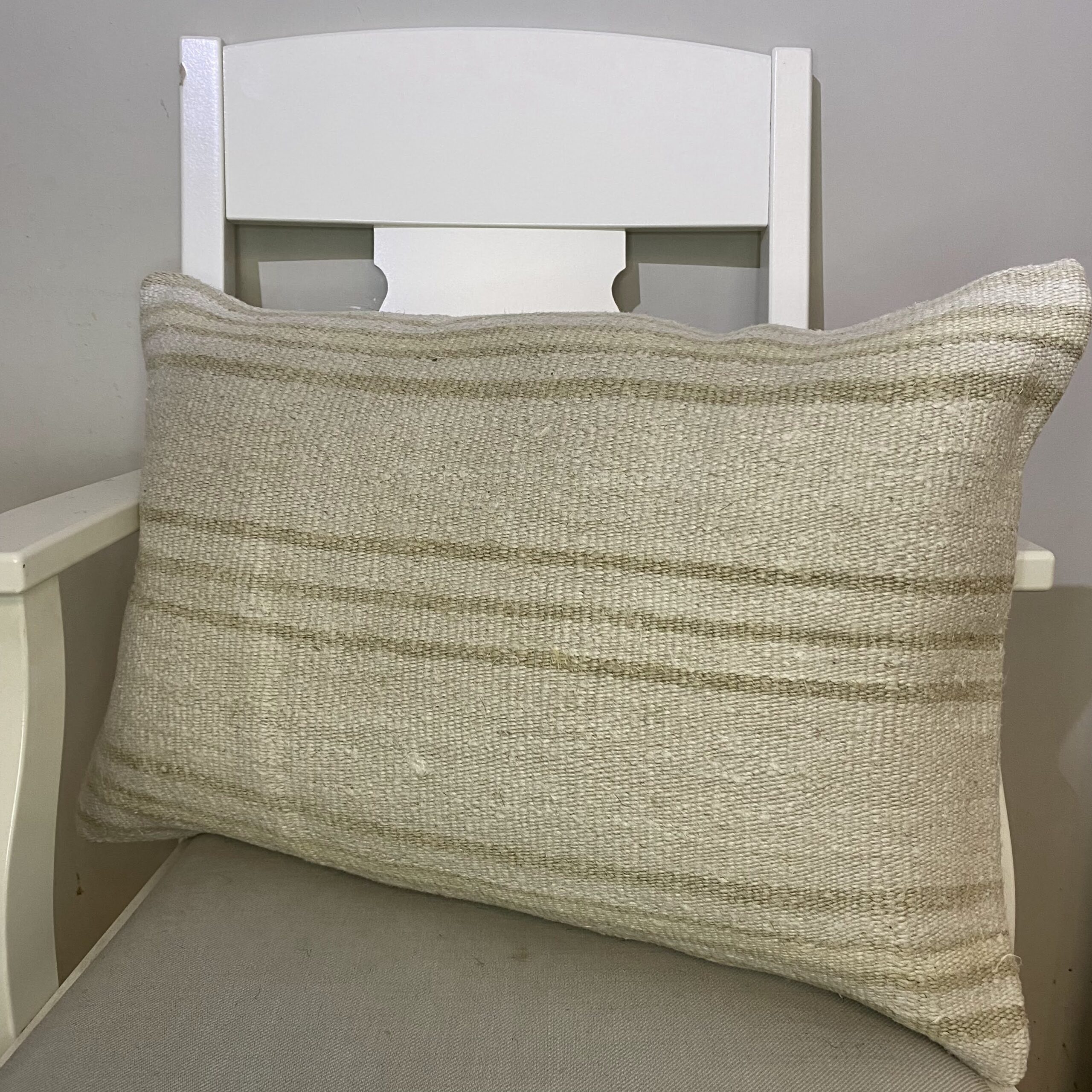 Hand-Woven Pillowcase, vintage rug, Kilim, hand-knotted wool, size 40 × 60 cm, from Ladik