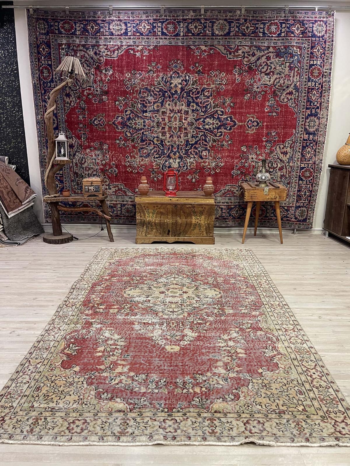 Distressed Vintage Rug — detail view 4, handmade vintage rug