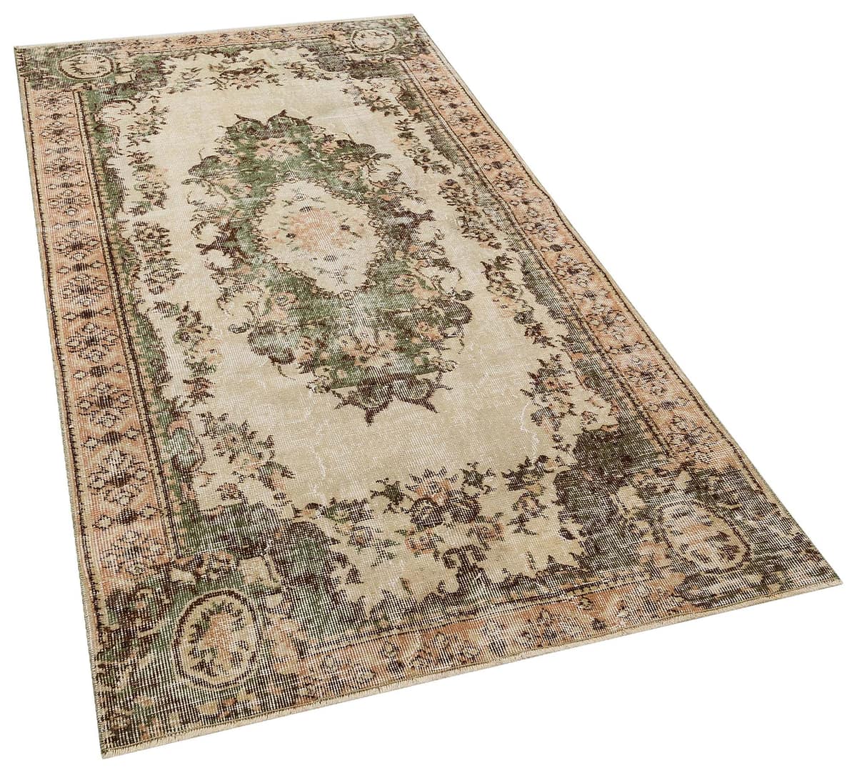 Unique Vintage Distressed Rug, vintage rug, Handmade, hand-knotted wool, size 117 × 207 cm, from Yahyalı