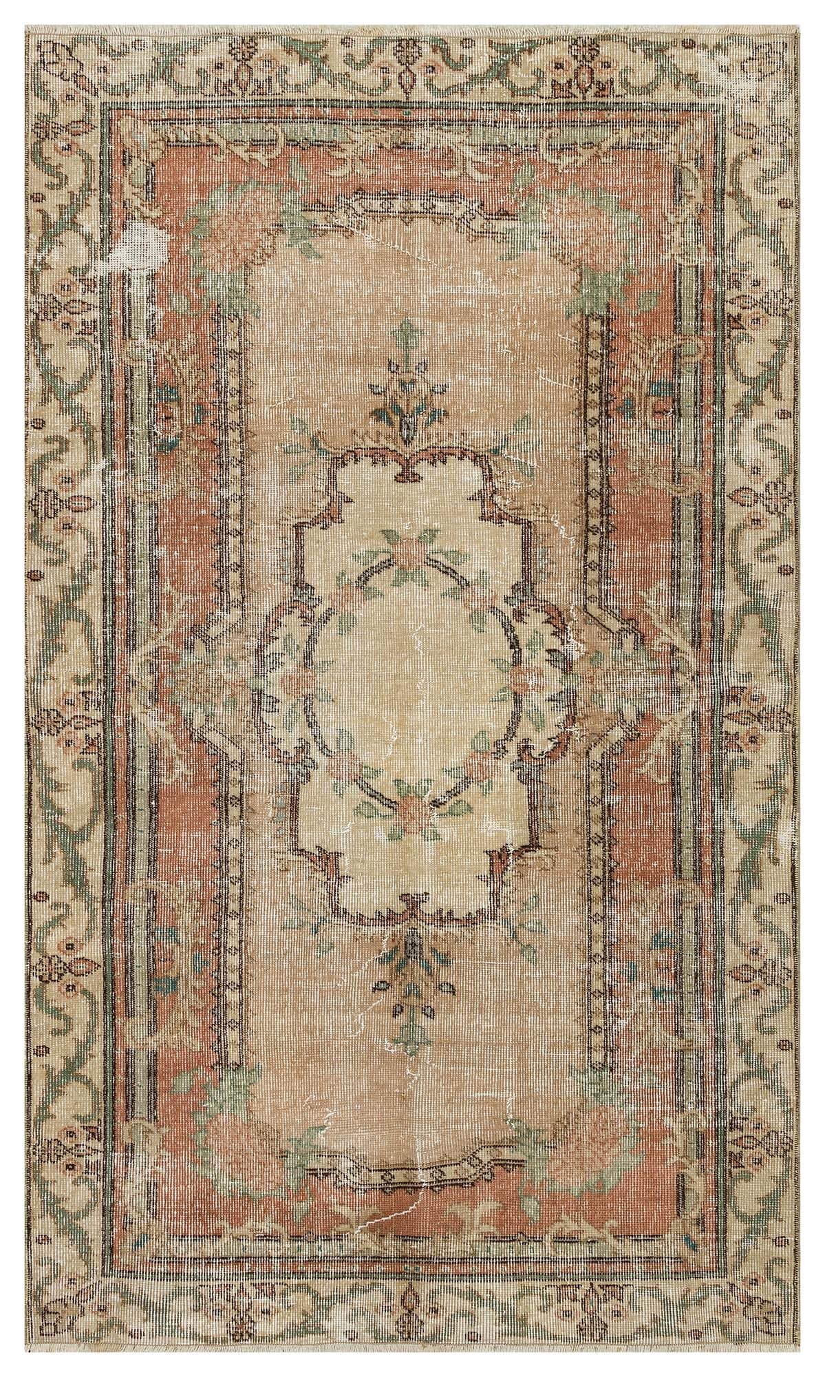 Hand-Woven Vintage Distressed Rug — detail view 2, handmade vintage rug
