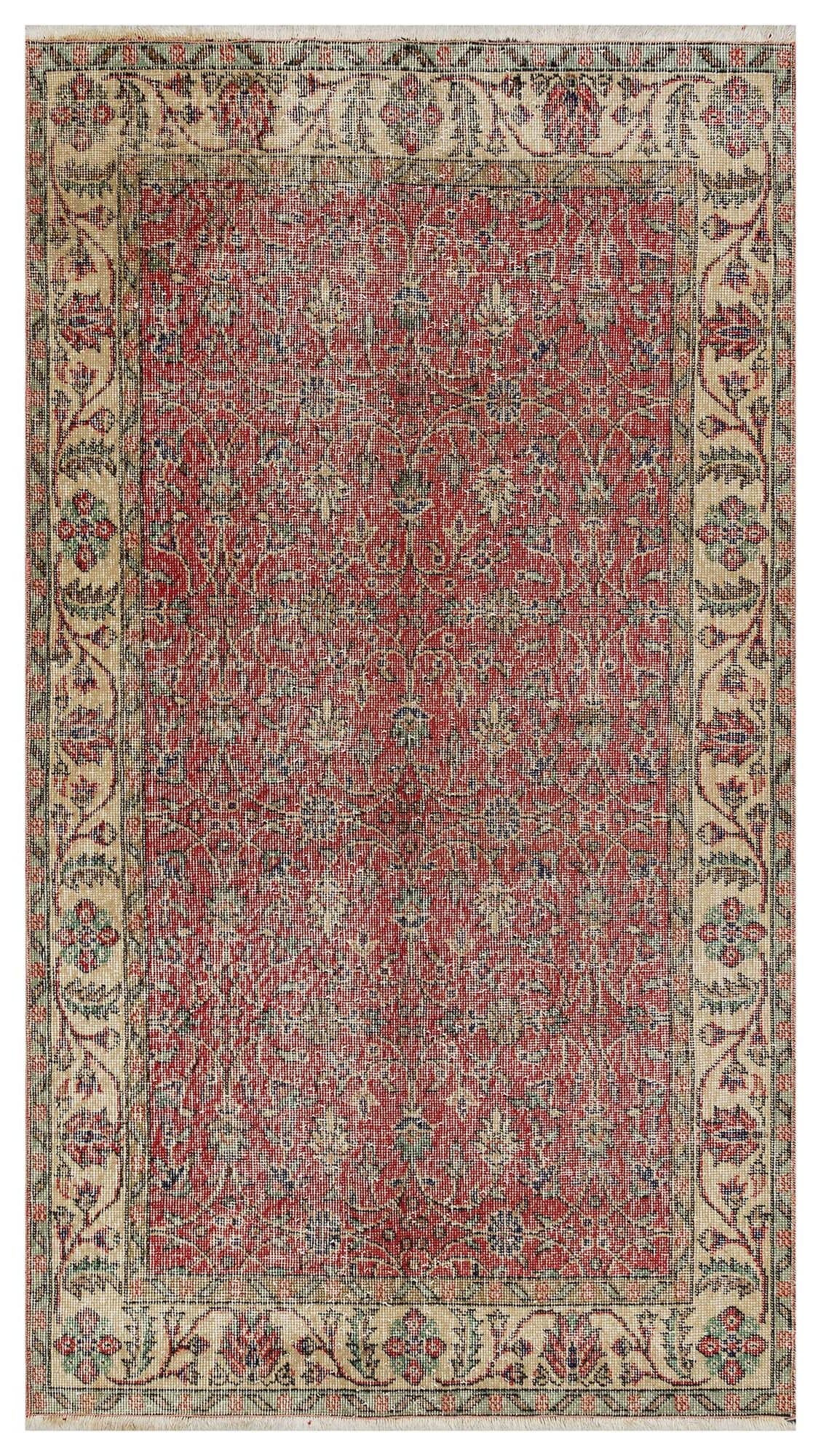Hand-Woven Vintage Distressed Rug — detail view 2, handmade vintage rug