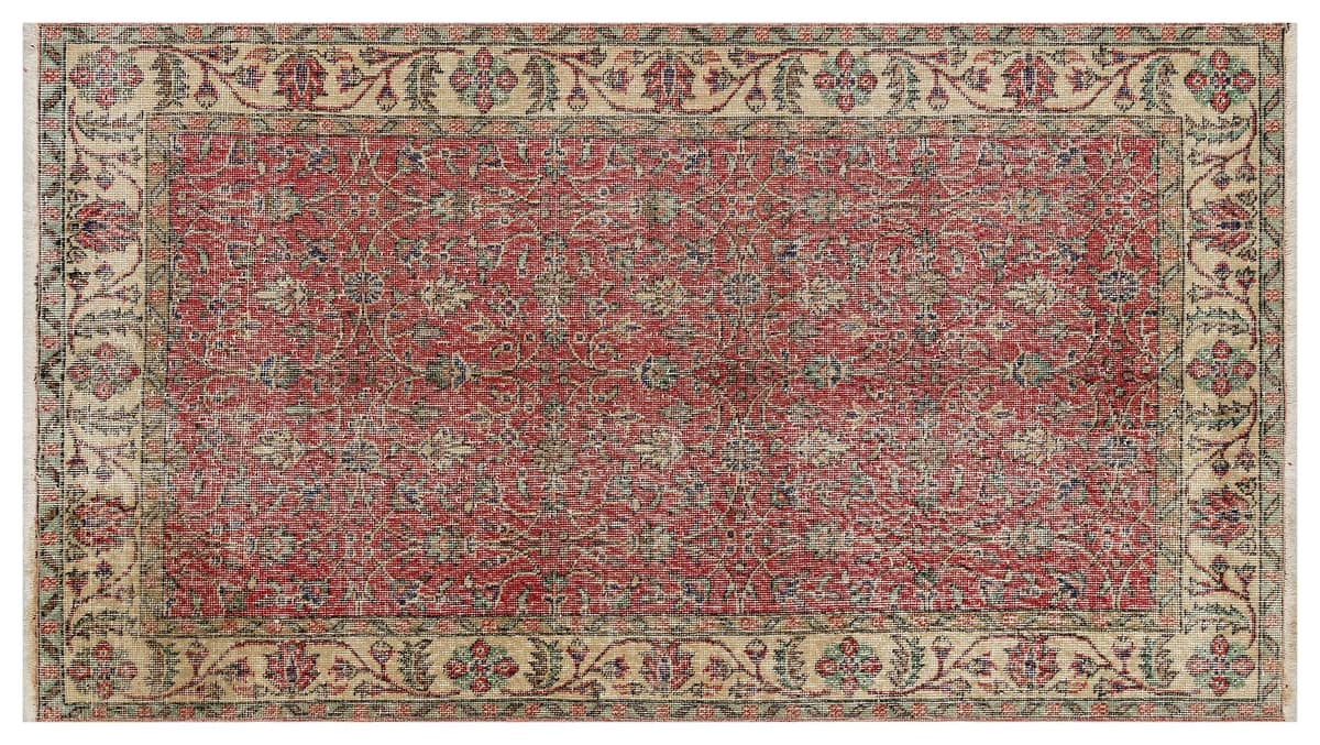 Hand-Woven Vintage Distressed Rug — detail view 3, handmade vintage rug