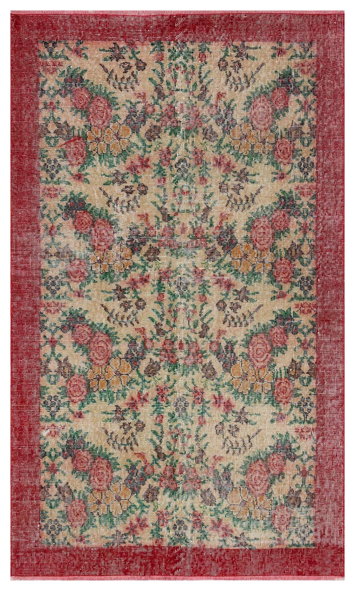 Hand-Woven Vintage Distressed Rug — detail view 2, handmade vintage rug