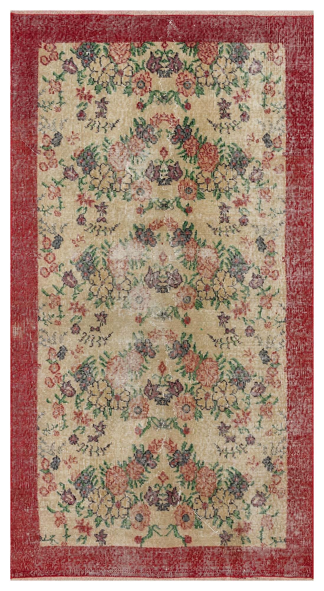 Unique Vintage Distressed Rug — detail view 2, handmade vintage rug