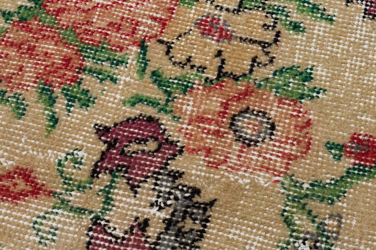 Unique Vintage Distressed Rug — detail view 5, handmade vintage rug