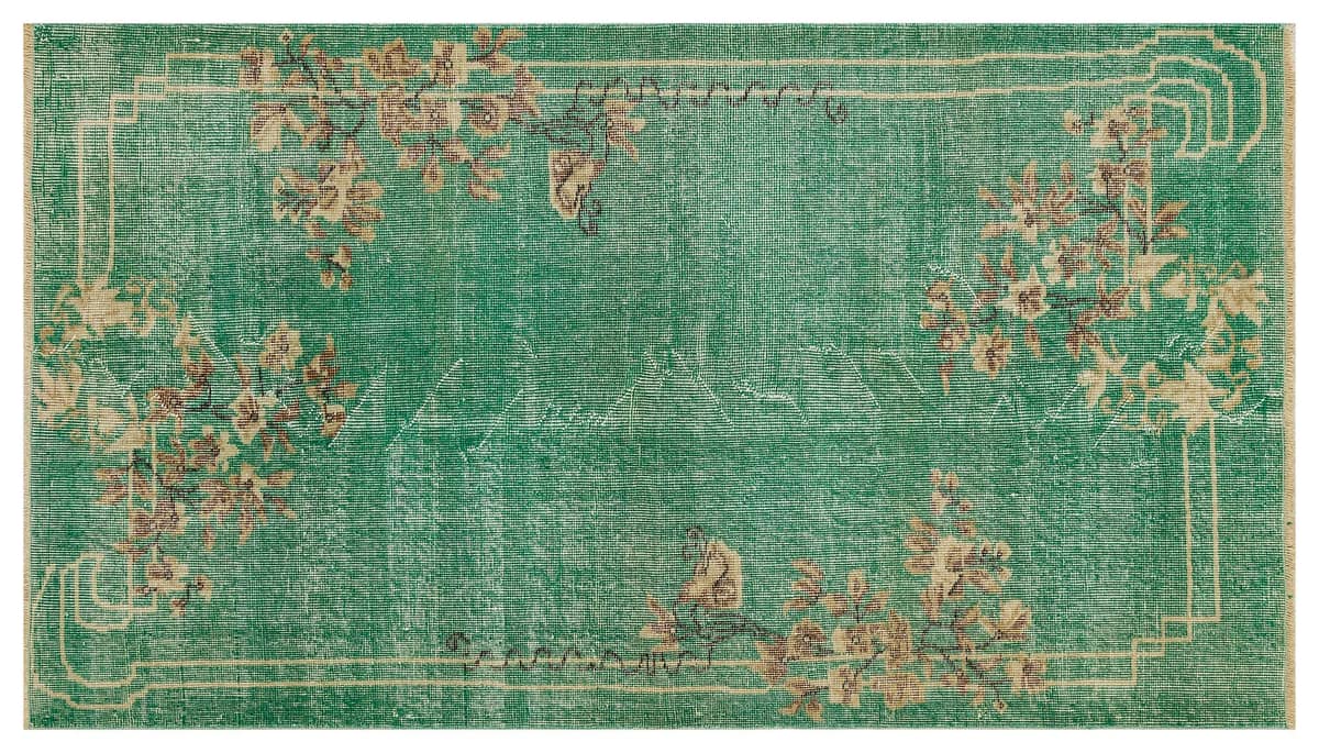 Unique Vintage Distressed Rug — detail view 3, handmade vintage rug