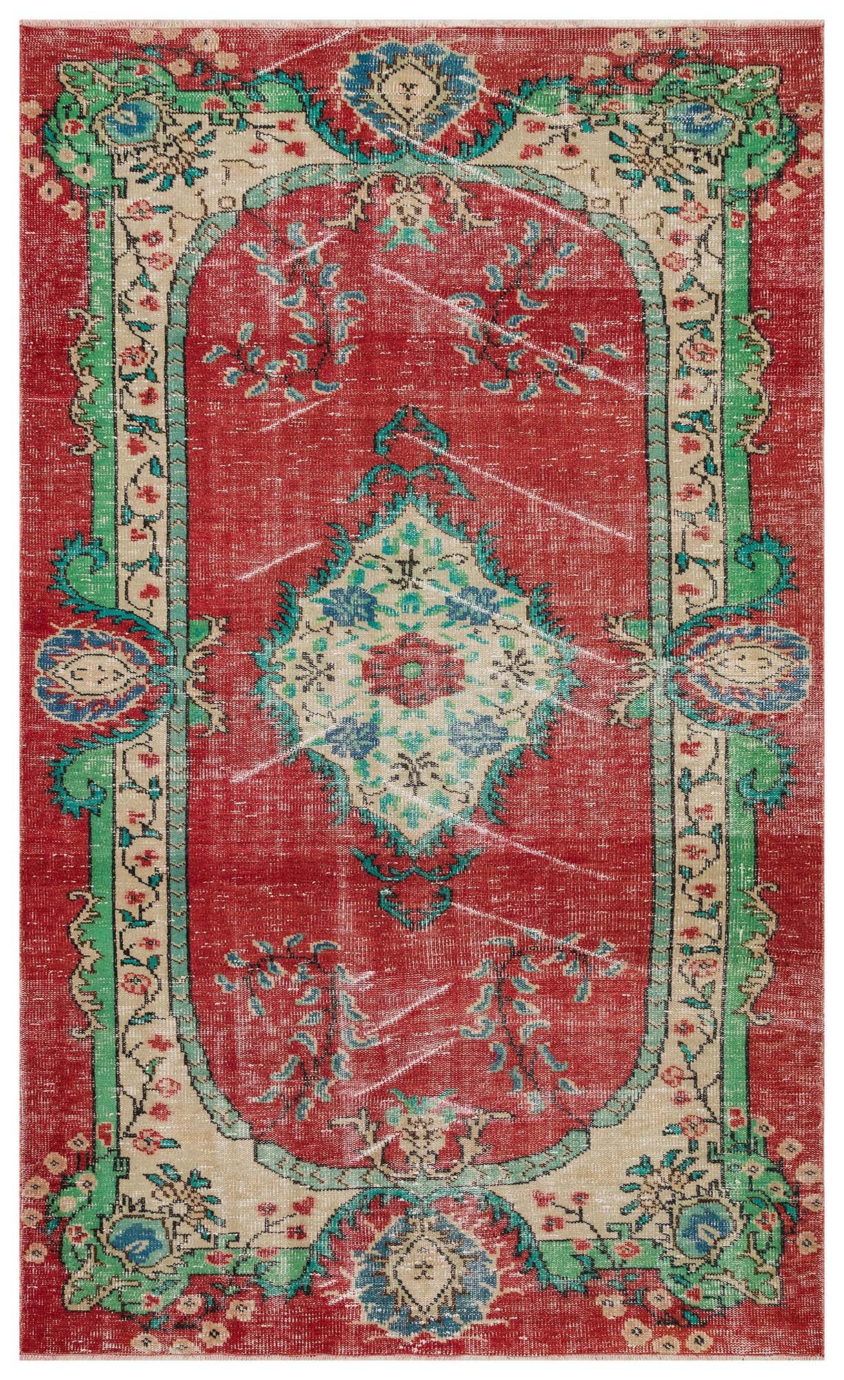 Unique Vintage Distressed Rug — detail view 2, handmade vintage rug