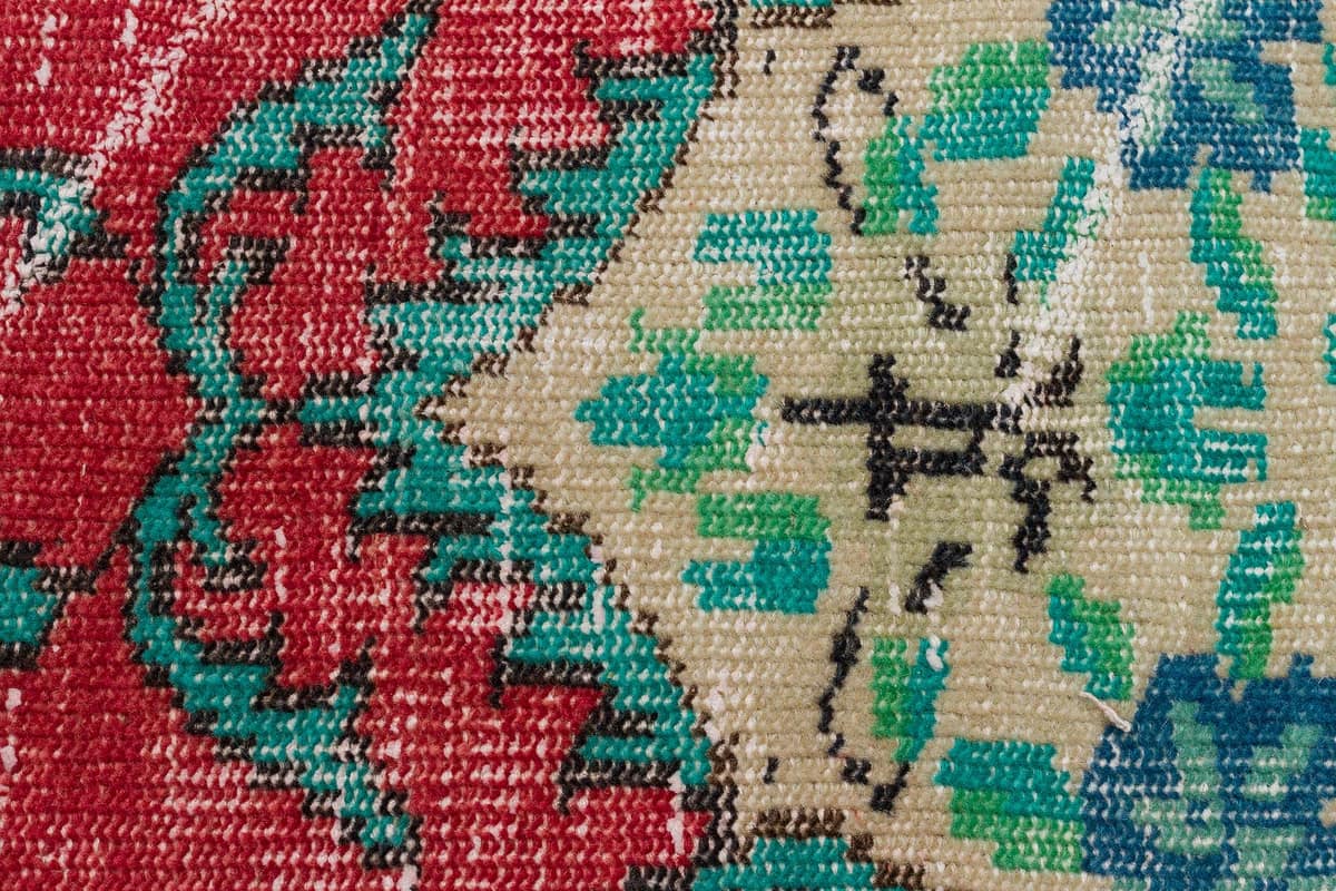 Unique Vintage Distressed Rug — detail view 5, handmade vintage rug