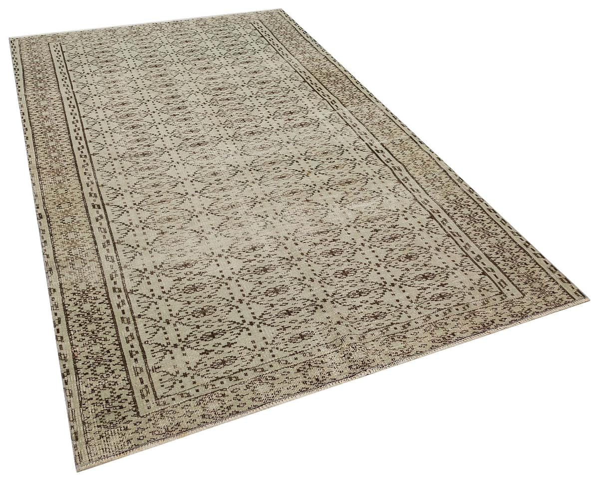 Handwoven Vintage Distressed Rug, vintage rug, Handmade, hand-knotted wool & cotton, size 157 × 241 cm, from Gaziantep