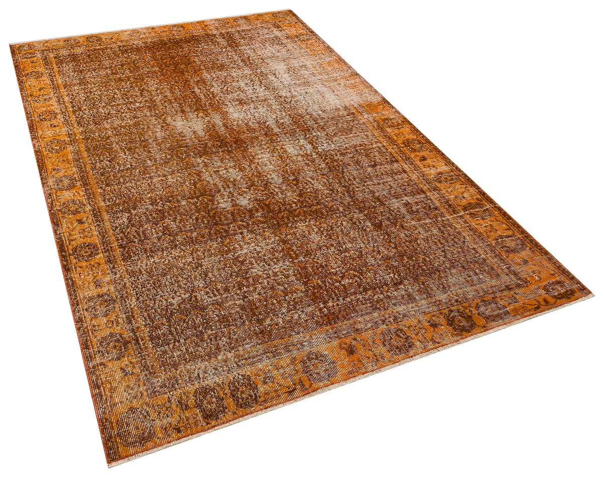 Unique Vintage Distressed Rug, vintage rug, Handmade, hand-knotted wool & silk, size 157 × 242 cm, from Konya
