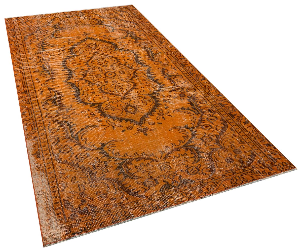 Handmade Vintage Distressed Rug, vintage rug, Handmade, hand-knotted wool & cotton, size 149 × 263 cm, from Ladik
