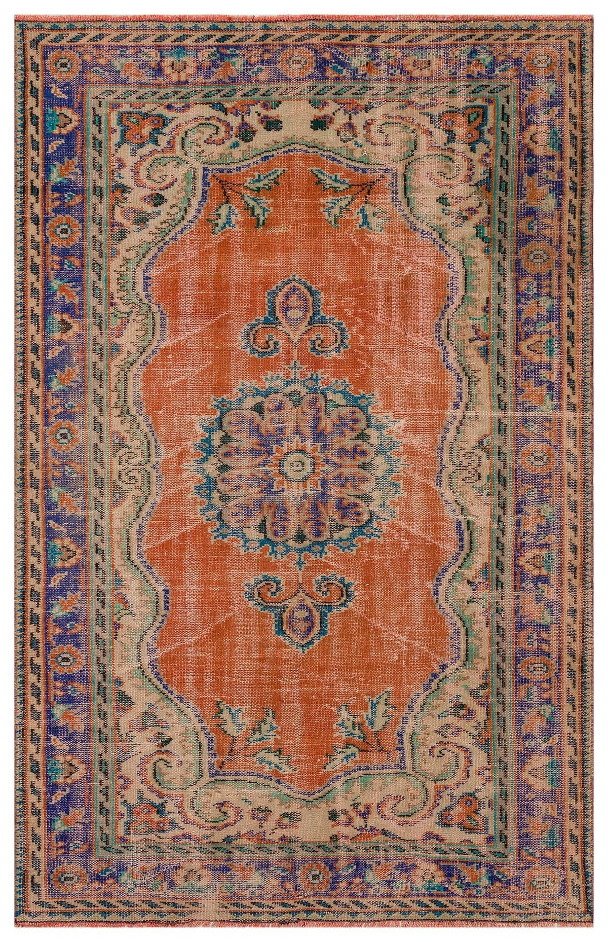 Handwoven Vintage Distressed Rug — detail view 2, handmade vintage rug