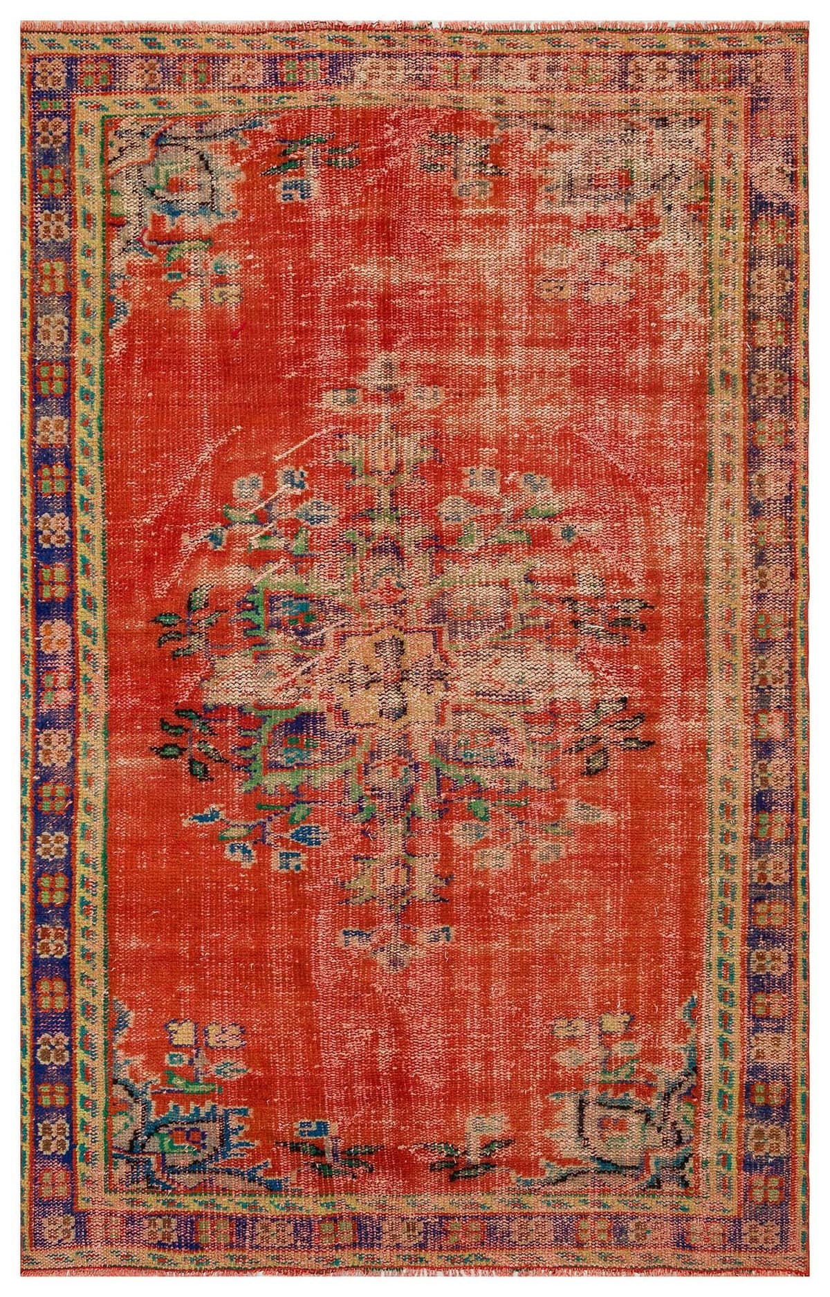 Unique Vintage Distressed Rug — detail view 2, handmade vintage rug