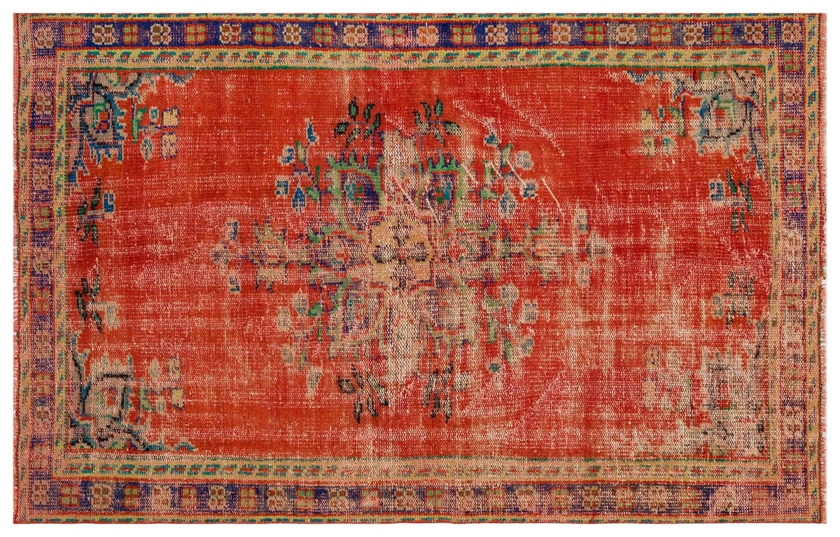 Unique Vintage Distressed Rug — detail view 3, handmade vintage rug