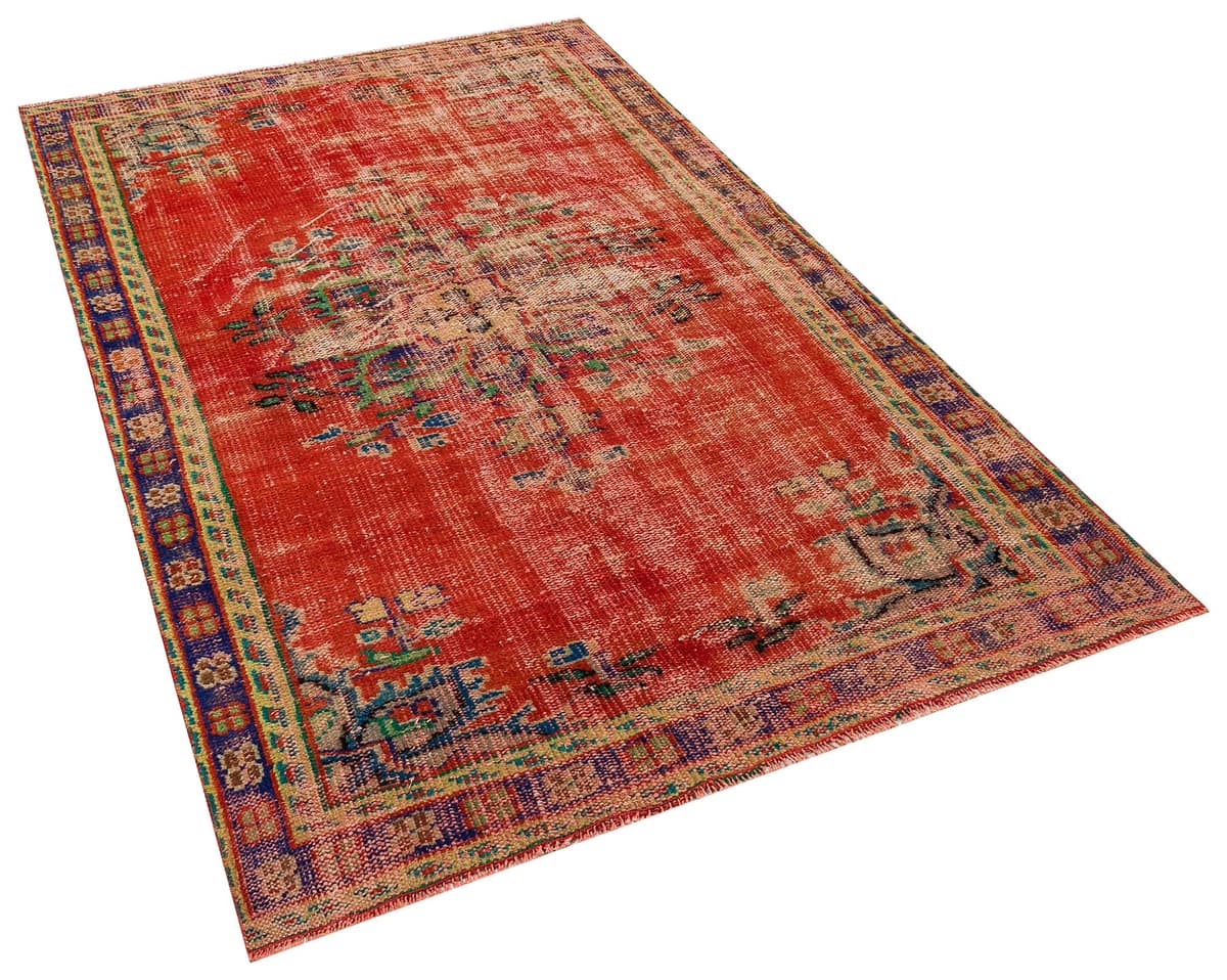 Unique Vintage Distressed Rug, vintage rug, Handmade, hand-knotted silk, size 145 × 230 cm, from Bursa