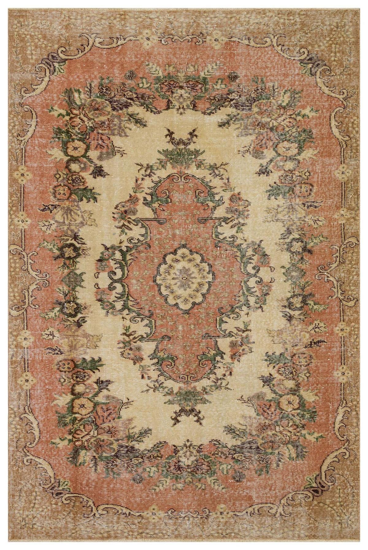 Unique Vintage Distressed Rug — detail view 2, handmade vintage rug