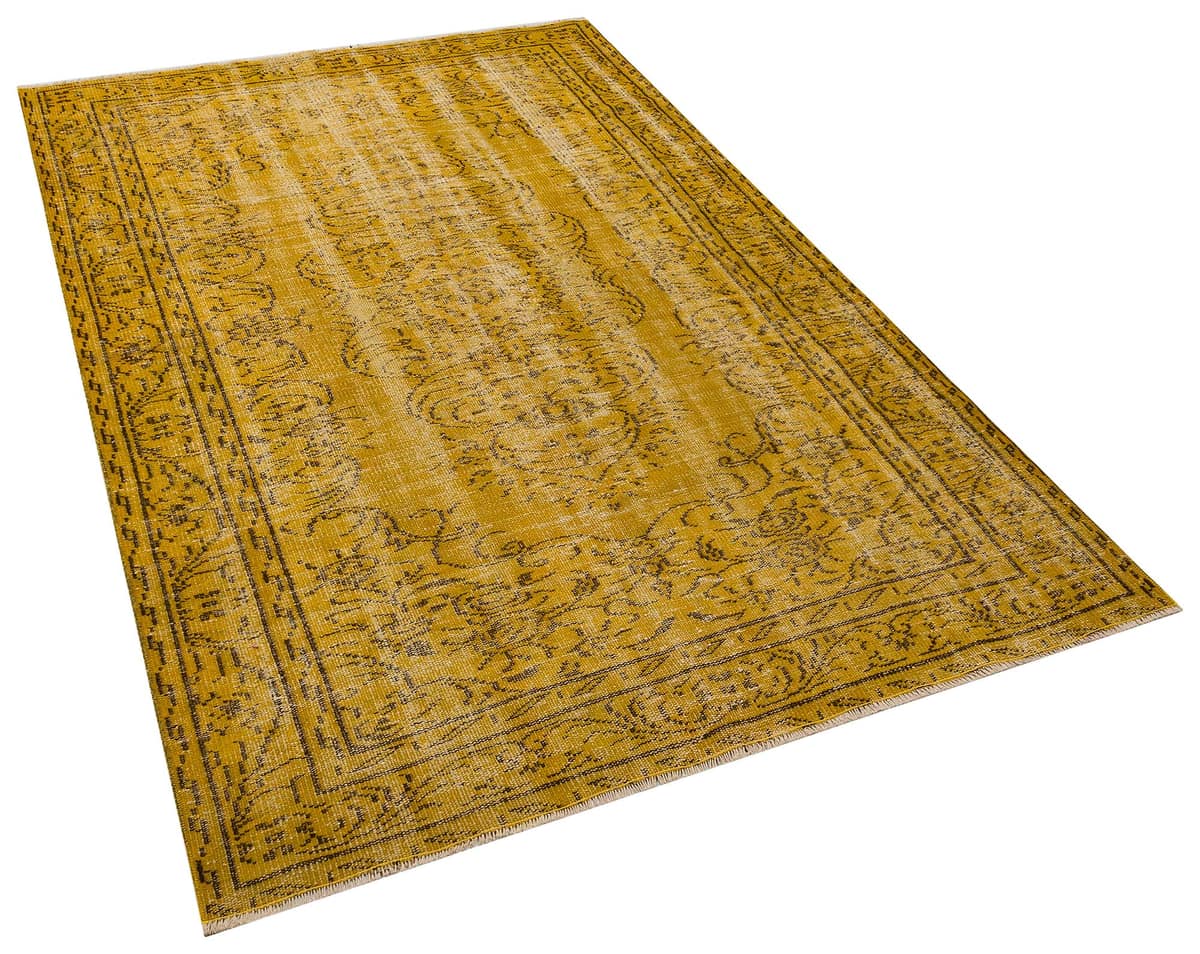 Unique Vintage Distressed Rug, vintage rug, Handmade, hand-knotted wool, size 155 × 230 cm, from Konya