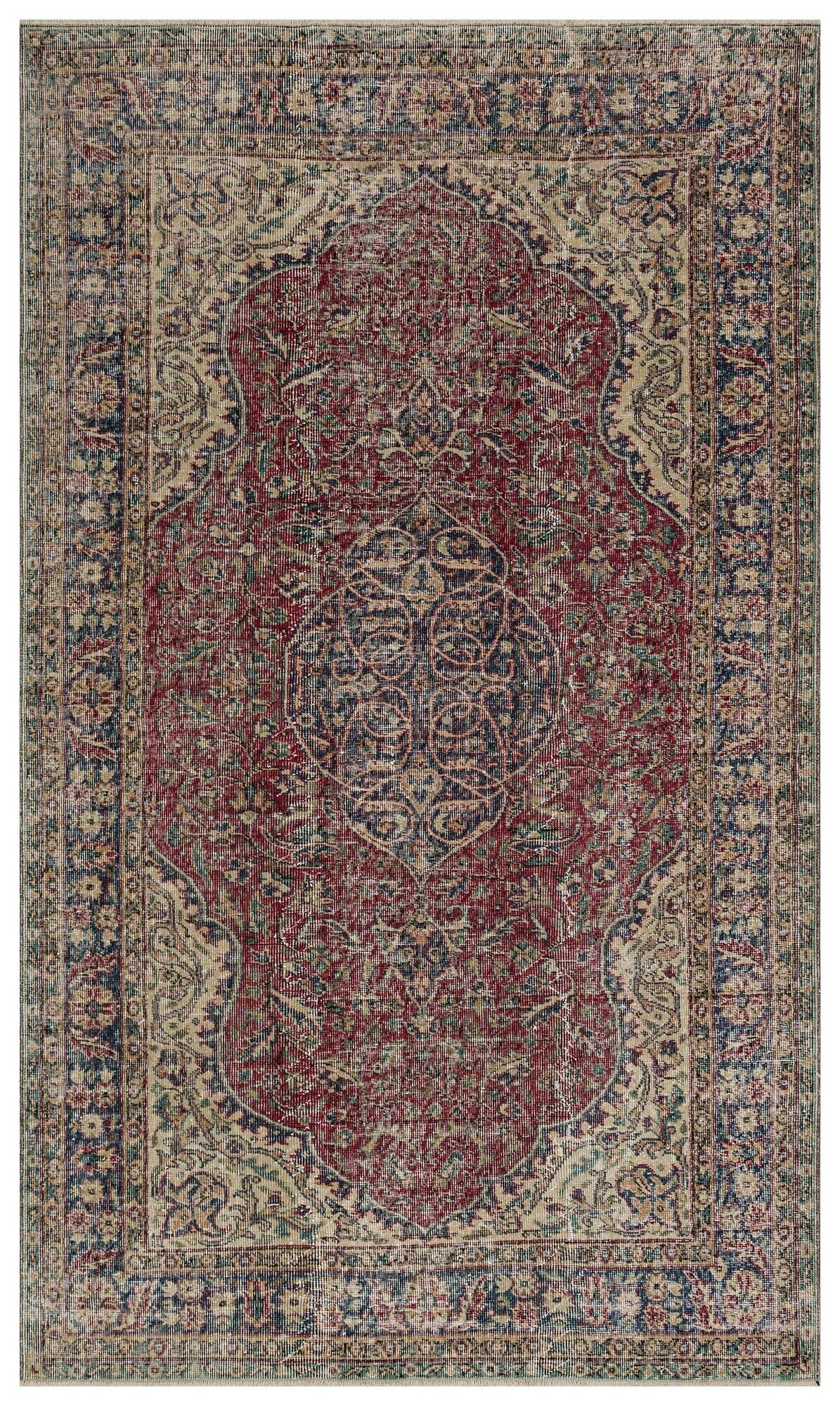 Handwoven Vintage Distressed Rug — detail view 2, handmade vintage rug