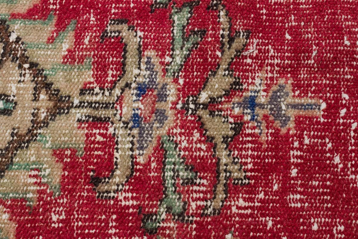 Vintage Hand-Woven Distressed Rug — detail view 5, handmade vintage rug