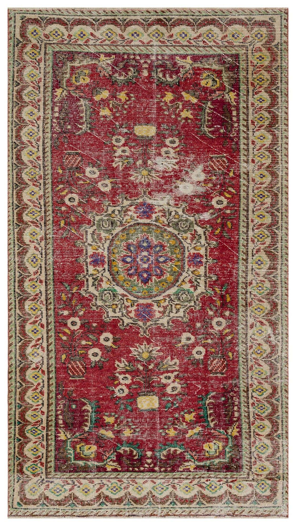 Vintage Distressed Hand-Woven Rug — detail view 2, handmade vintage rug