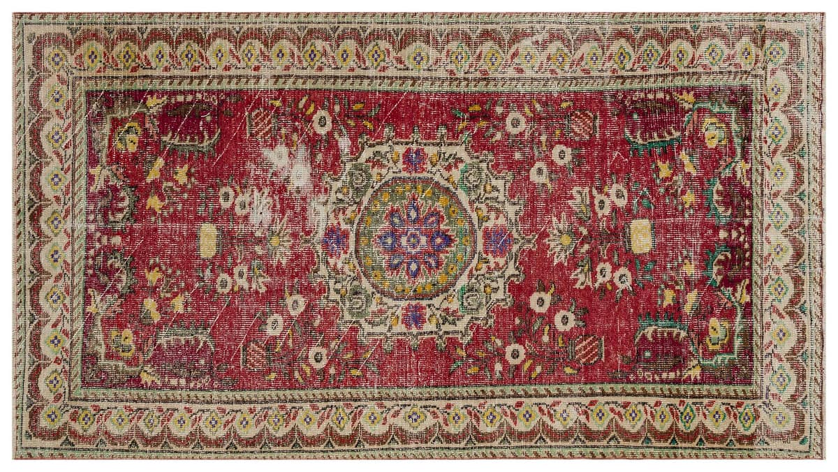 Vintage Distressed Hand-Woven Rug — detail view 3, handmade vintage rug