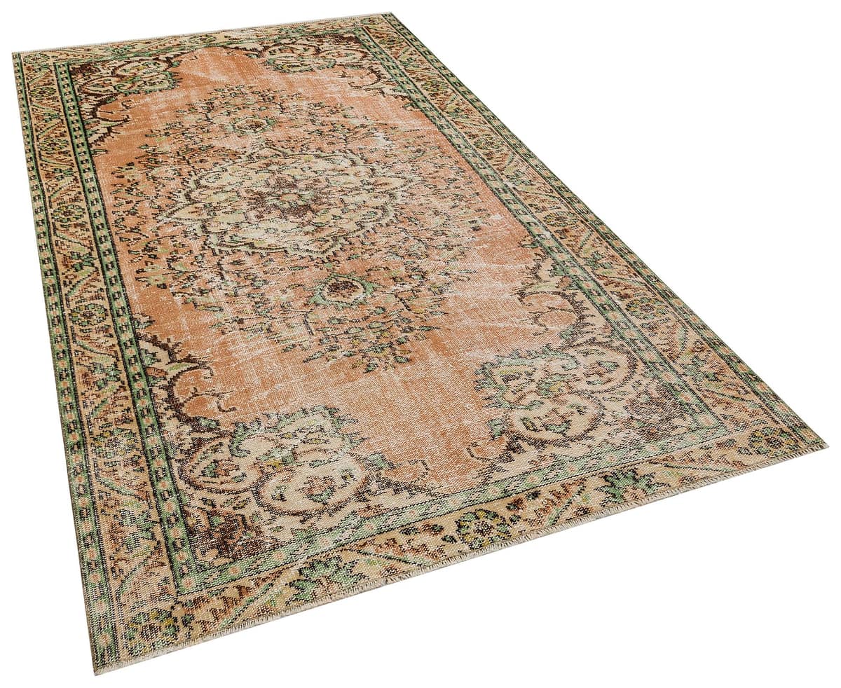 Vintage Distressed Rug, vintage rug, Handmade, hand-knotted cotton, size 162 × 252 cm, from Sivas