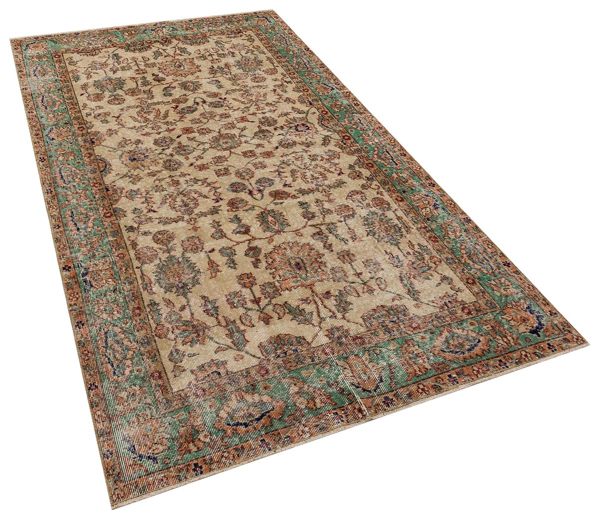 Distressed Vintage Rug, vintage rug, Handmade, hand-knotted wool, size 138 × 254 cm, from Kayseri