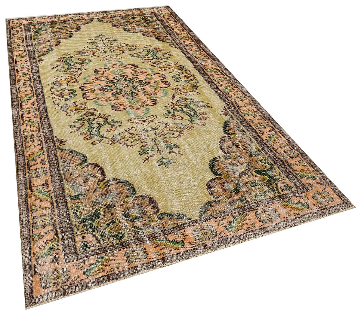 Distressed Vintage Handwoven Rug, vintage rug, Handmade, hand-knotted cotton, size 159 × 280 cm, from Milas