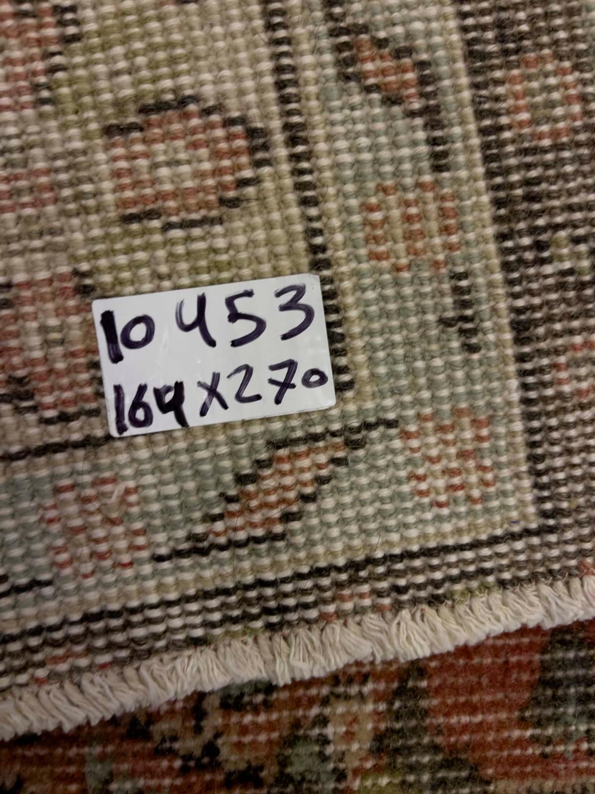 Distressed Handwoven Vintage Rug — detail view 2, handmade vintage rug