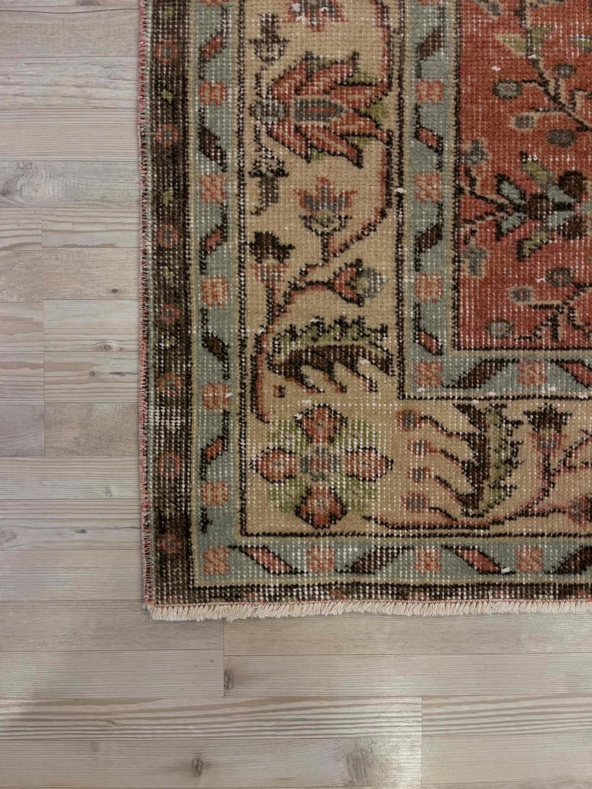 Distressed Handwoven Vintage Rug — detail view 4, handmade vintage rug