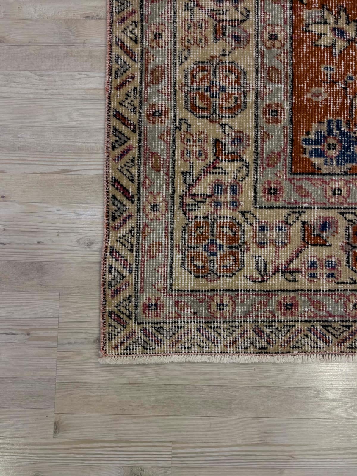 Vintage Distressed Hand-Woven Rug — detail view 4, handmade vintage rug