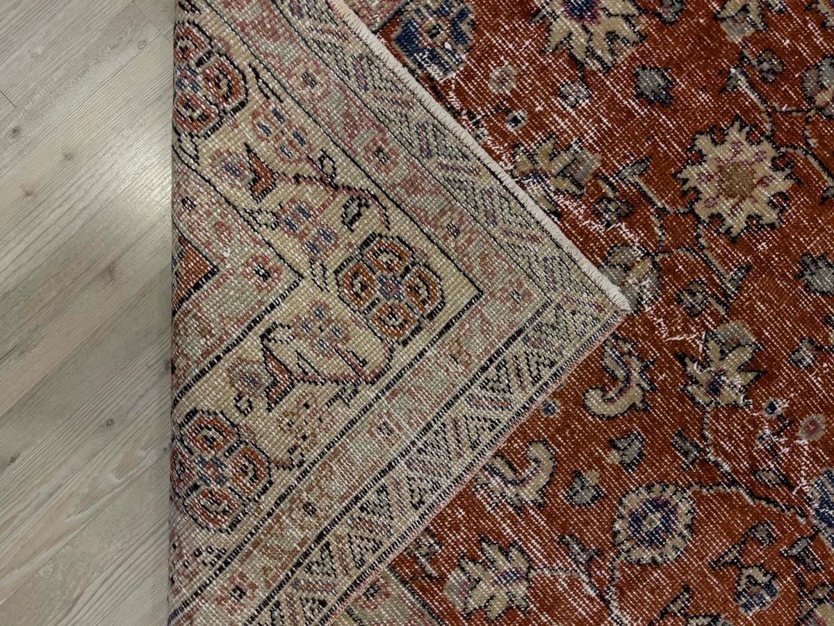 Vintage Distressed Hand-Woven Rug — detail view 2, handmade vintage rug