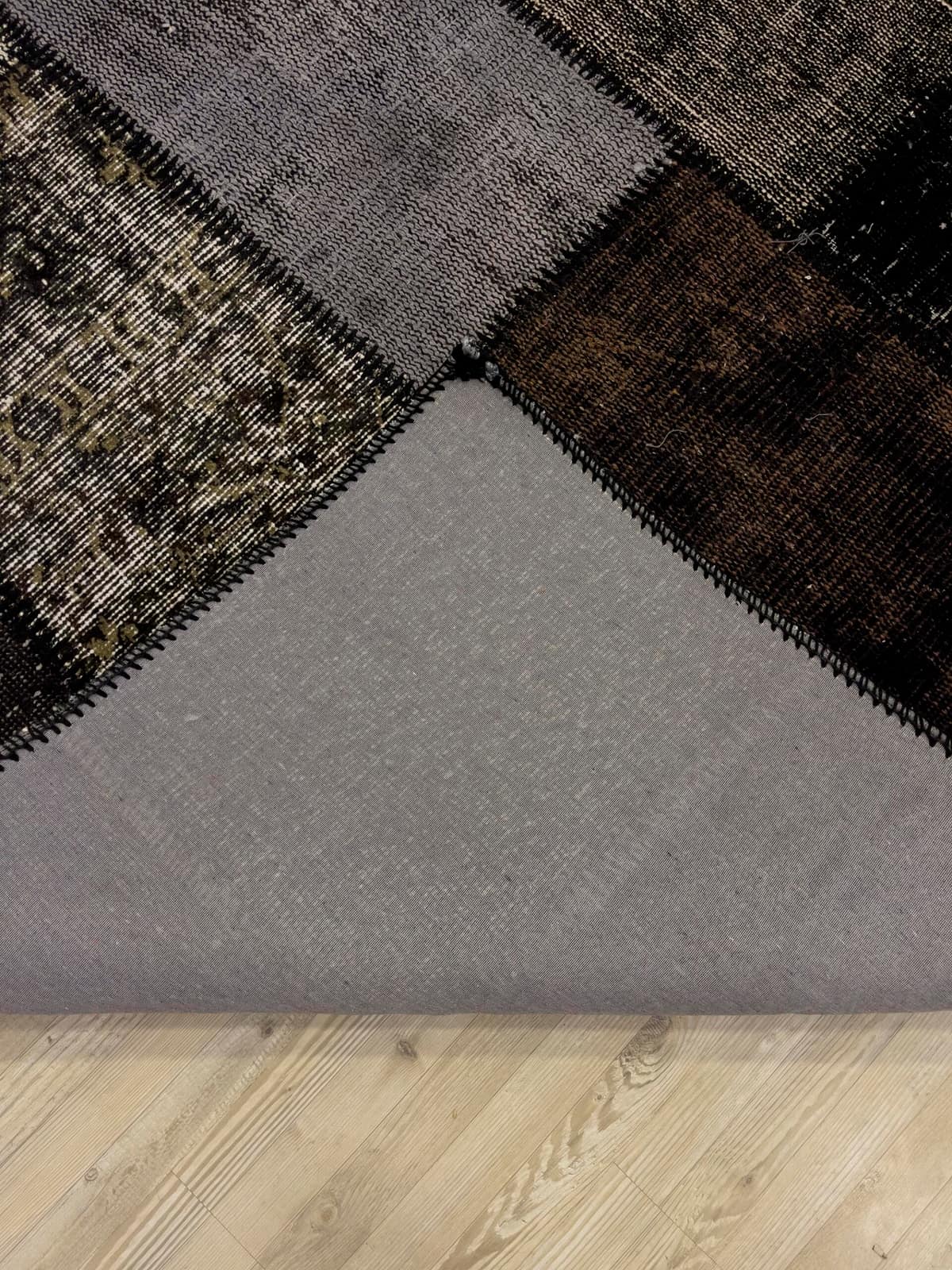 A Unique and Beautiful Handmade Patchwork Rug — detail view 5, handmade vintage rug