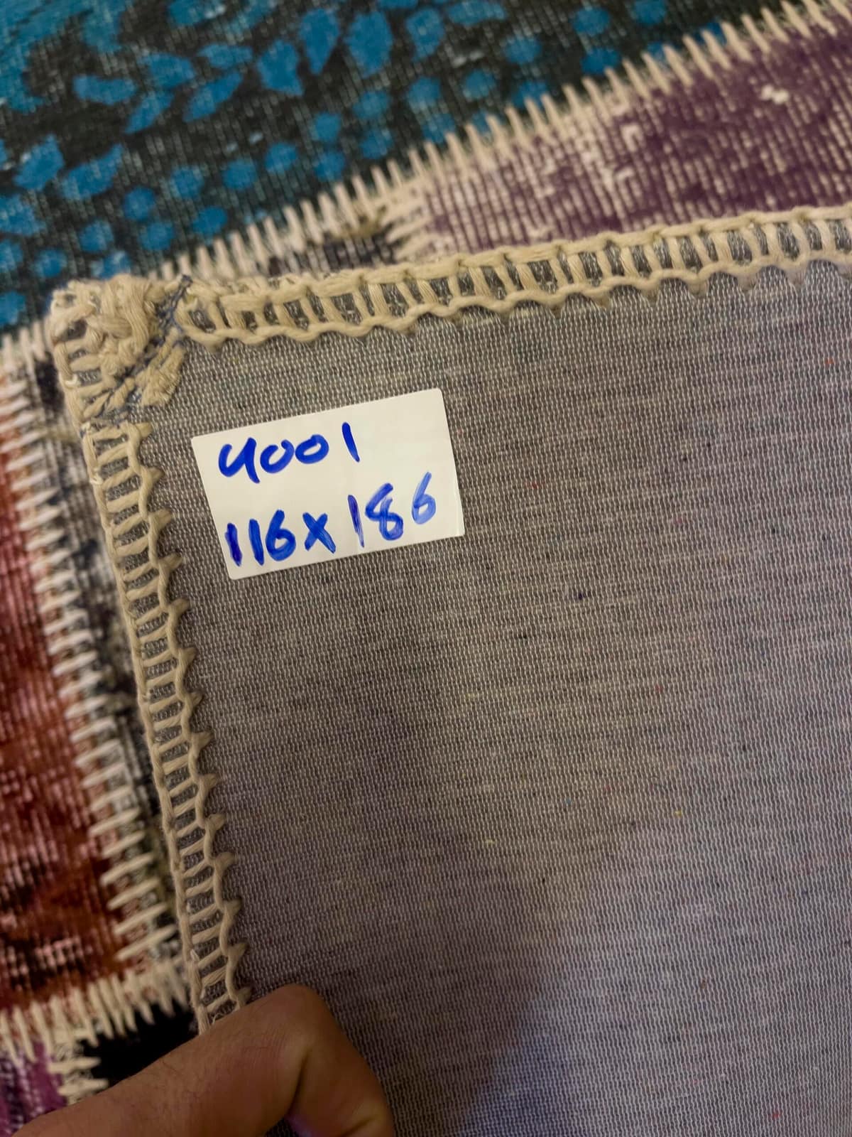 Modern, One-of-a-Kind Custom Patchwork Rug — detail view 2, handmade vintage rug