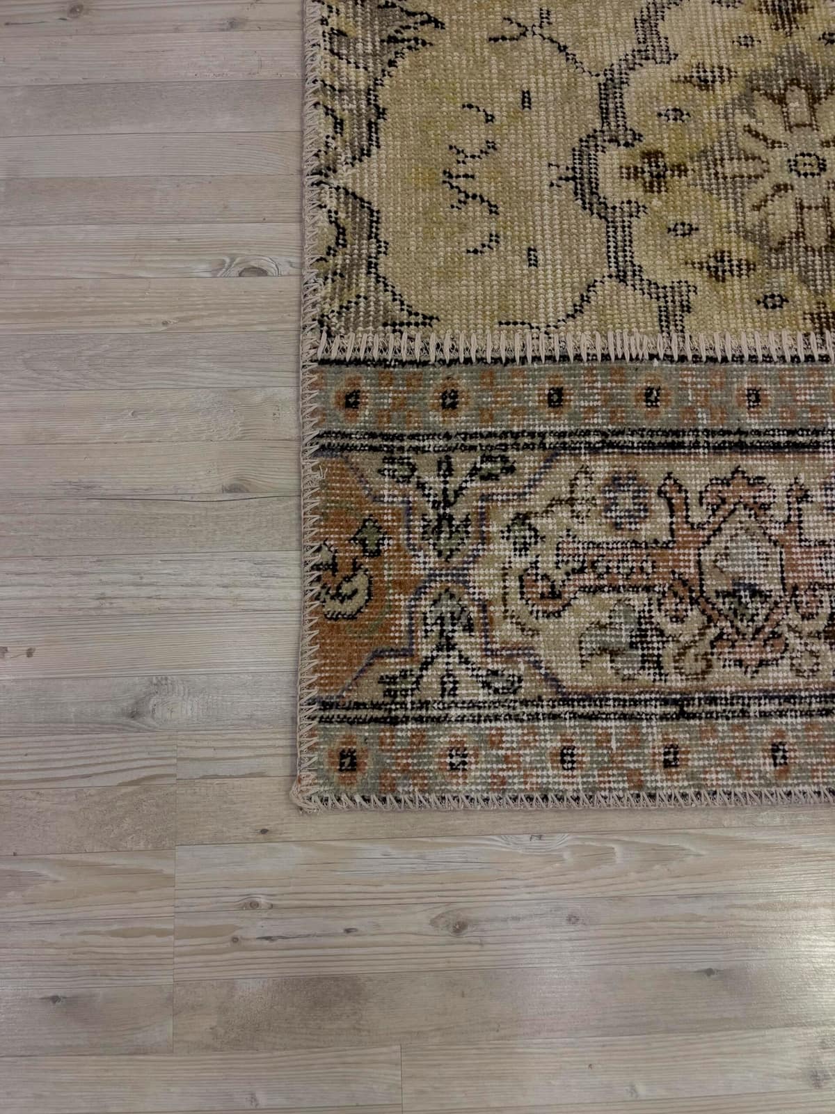 Hand-Woven Distressed Special Patchwork Rug — detail view 5, handmade vintage rug