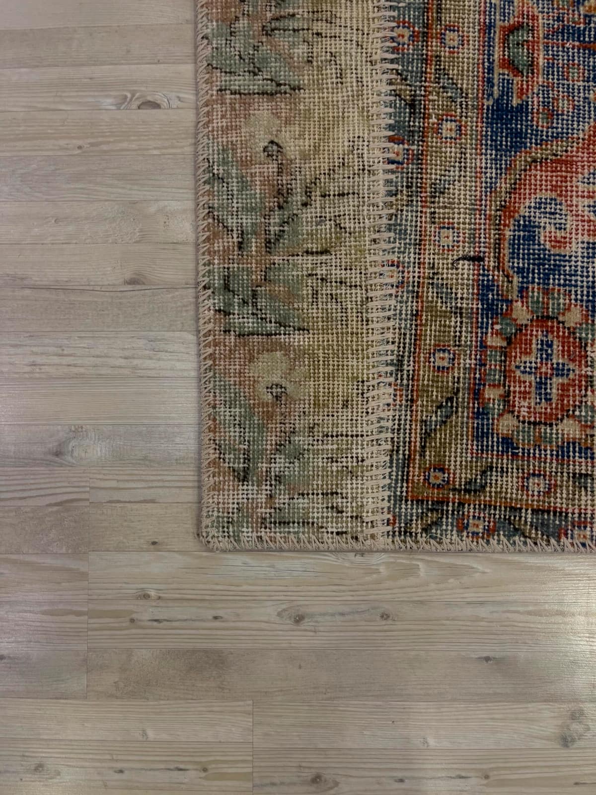 Unique Hand-Woven Patchwork Rug — detail view 4, handmade vintage rug
