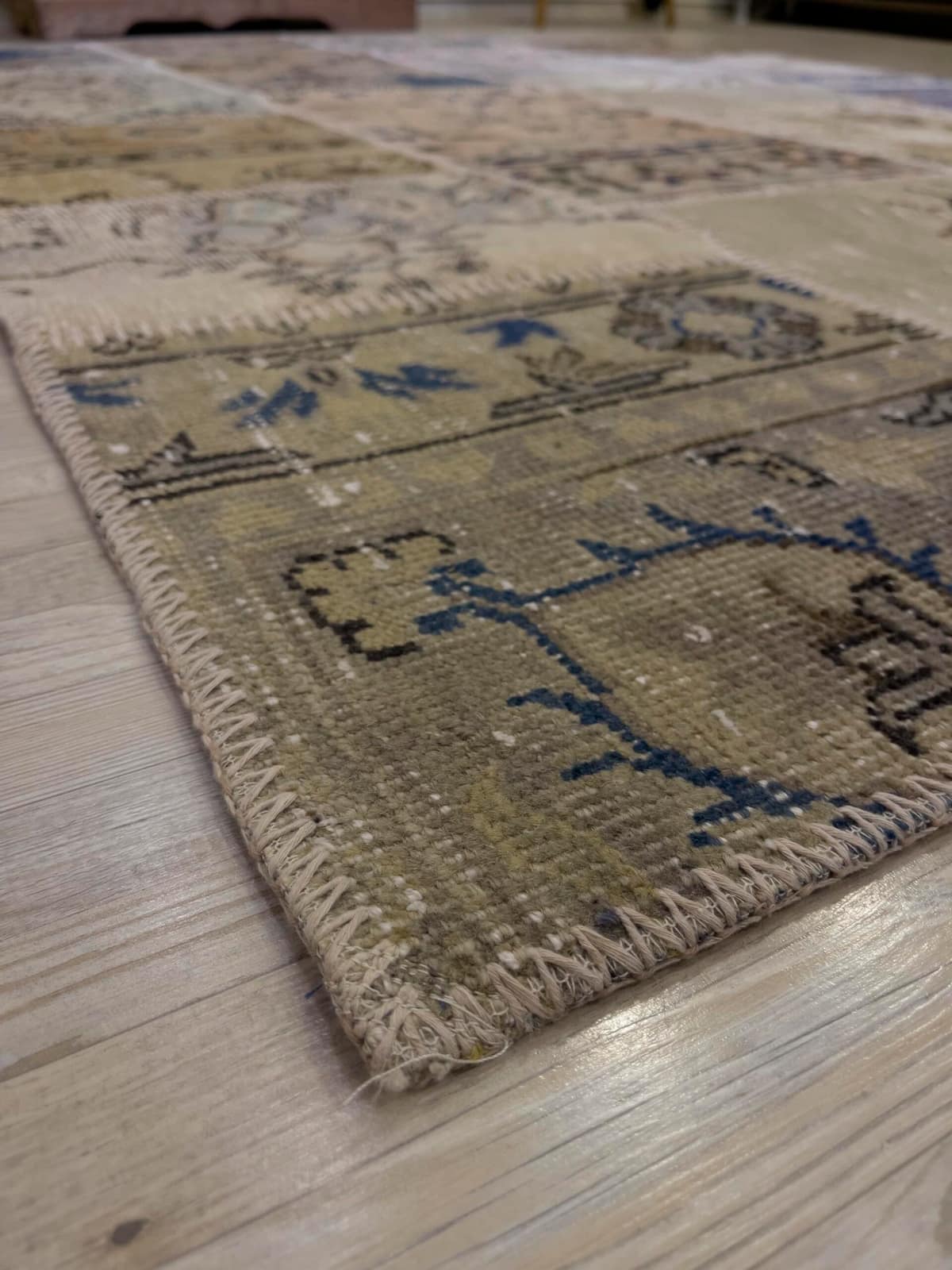 Unique Classic-Style Handmade Patchwork Rug — detail view 5, handmade vintage rug